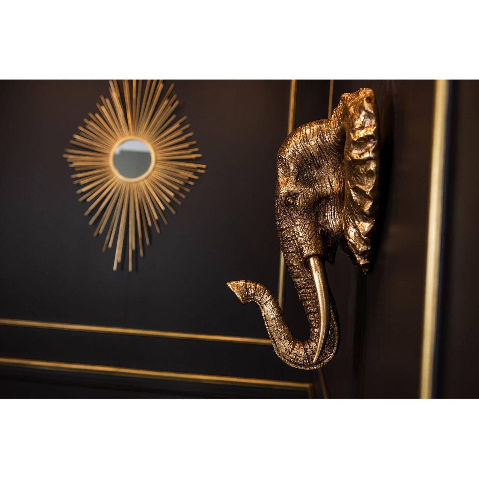 Wanddekoration Elefant Hängend Antik Gold
