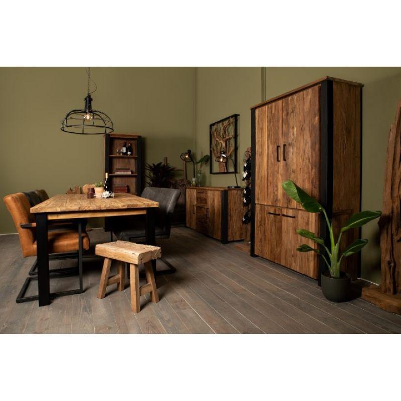 Massivholz Schrank recyceltes Teakholz rustikal Unika 120x190
