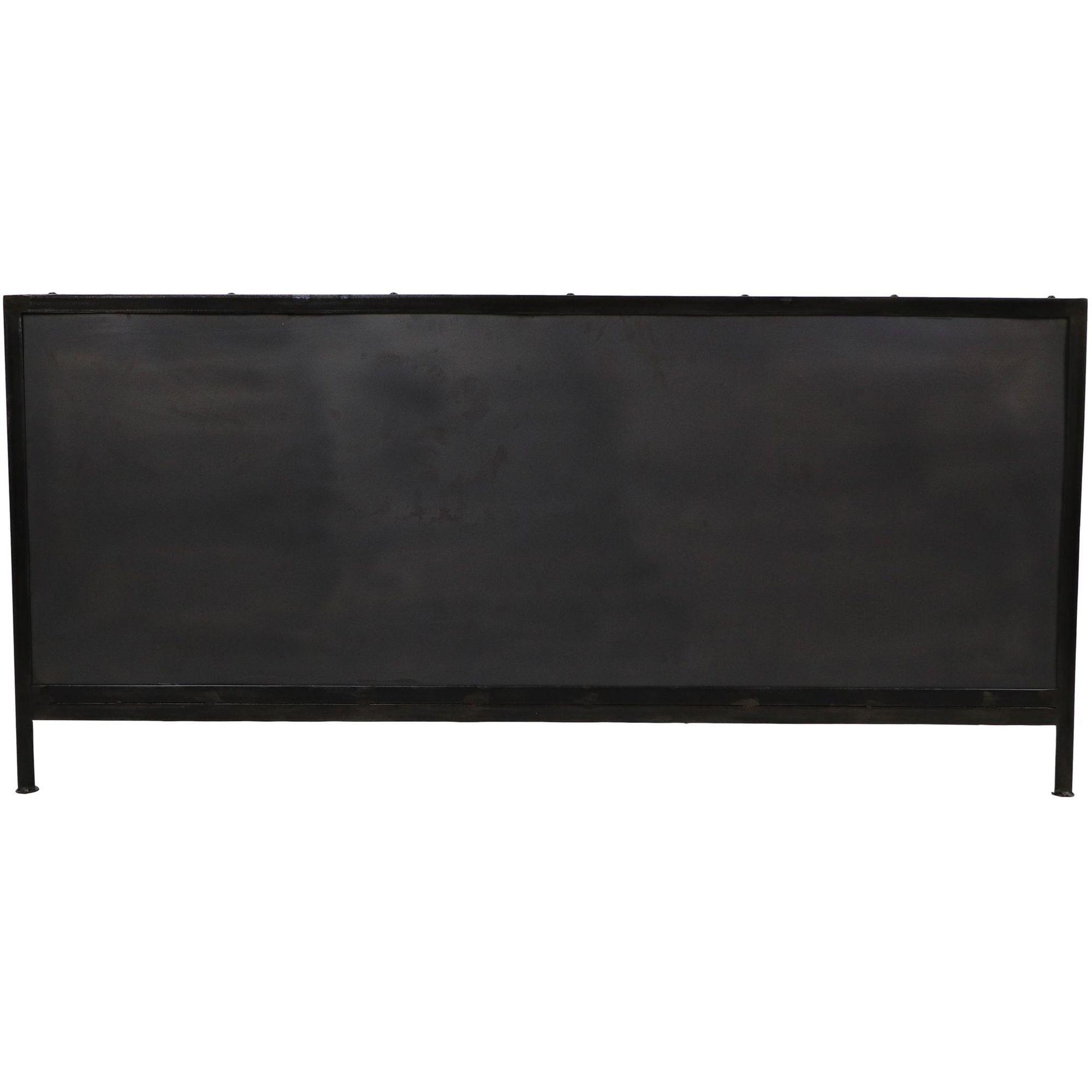 AUSSTELLUNGSSTÜCK - Sideboard Metall Glas Industrial Loft vintage grau 150