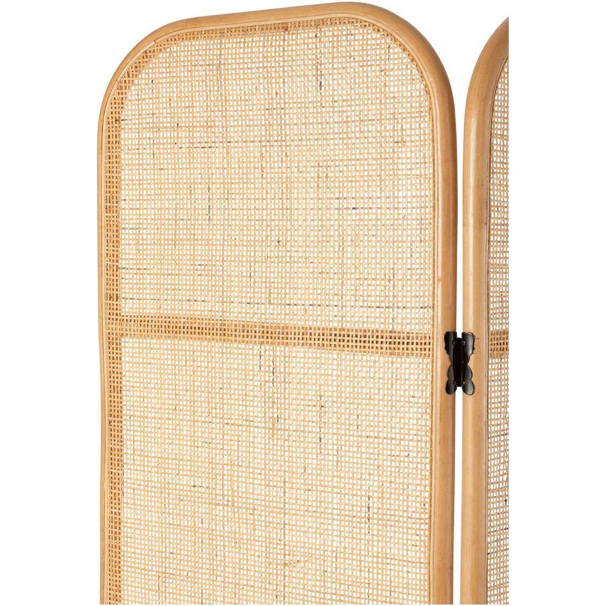 Paravent Raumteiler Rattan Geflecht natur