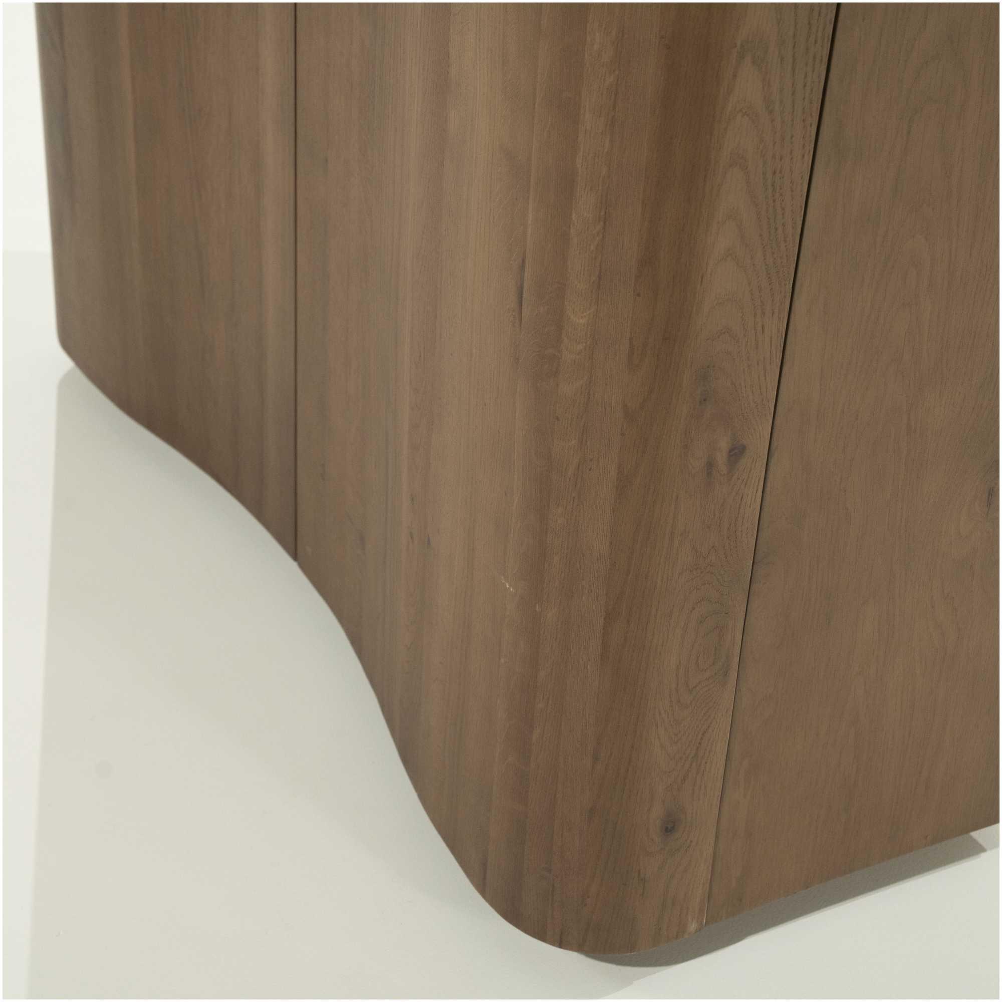 Holzschrank abgerundet Jaromir Eichenholz braun 120x210