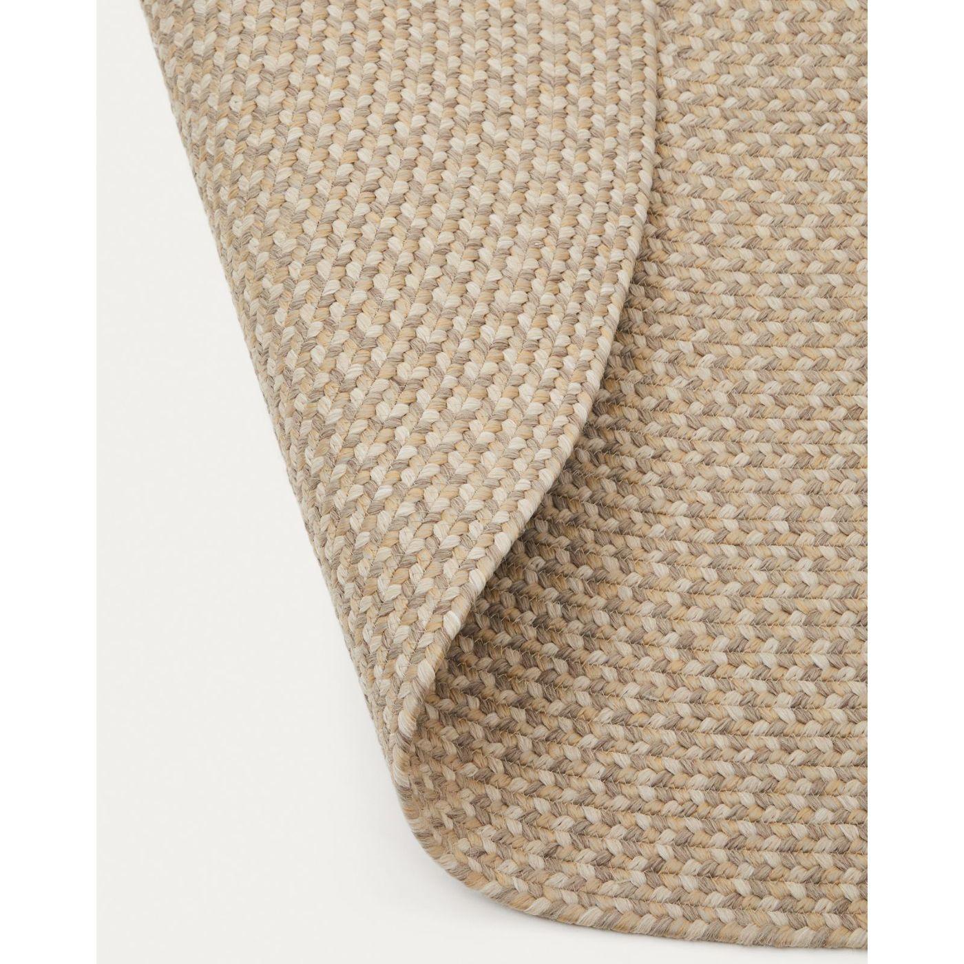 Rodhe Teppich oval 100 % PET beige 160 x 230 cm