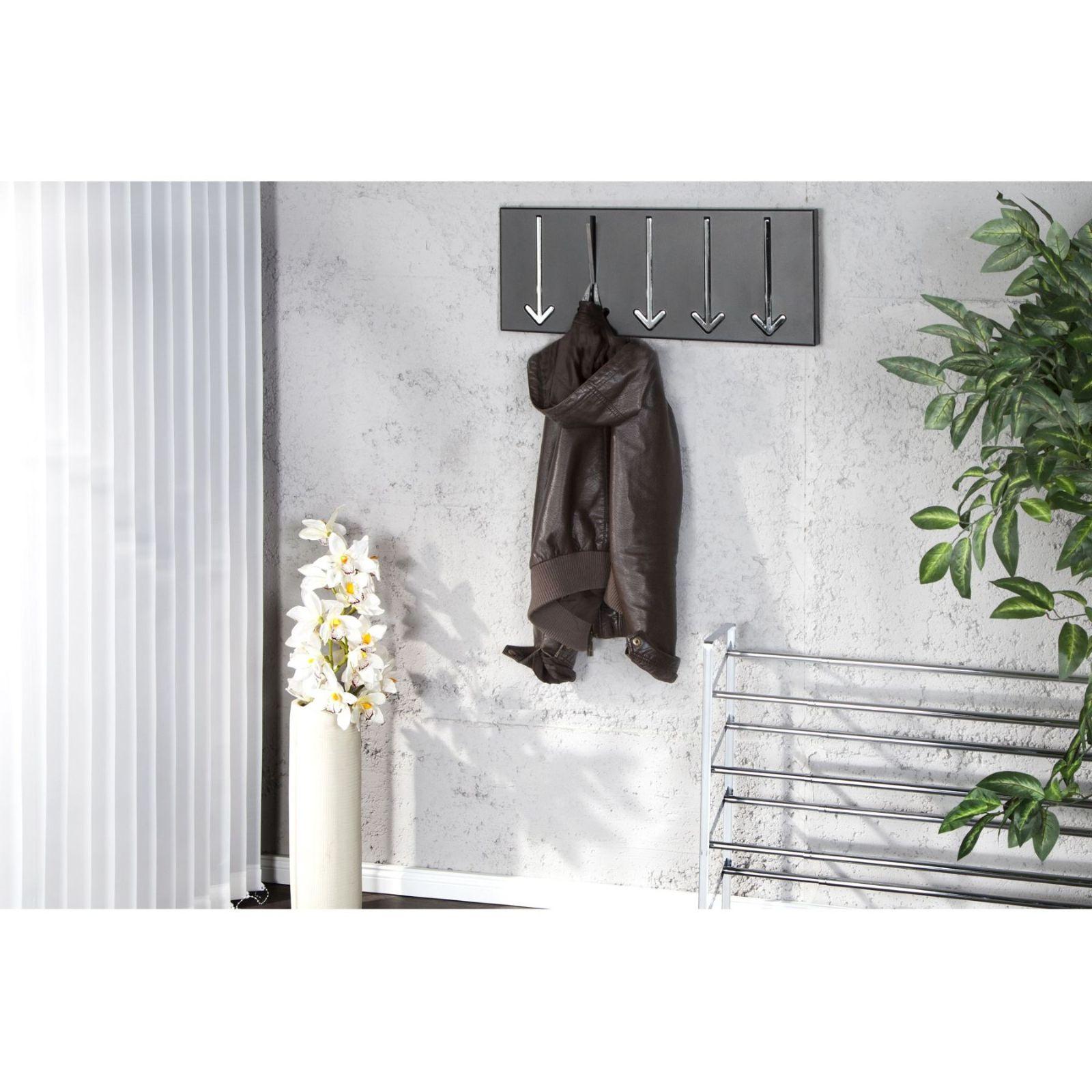 Wandgarderobe Pfeil 5er schwarz
