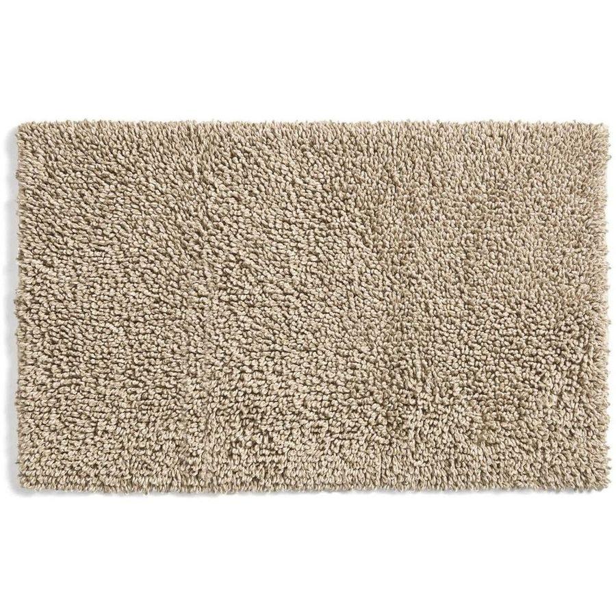 Badezimmermatte Aroia aus beigem Melange-Bouclé 50 x 70 cm