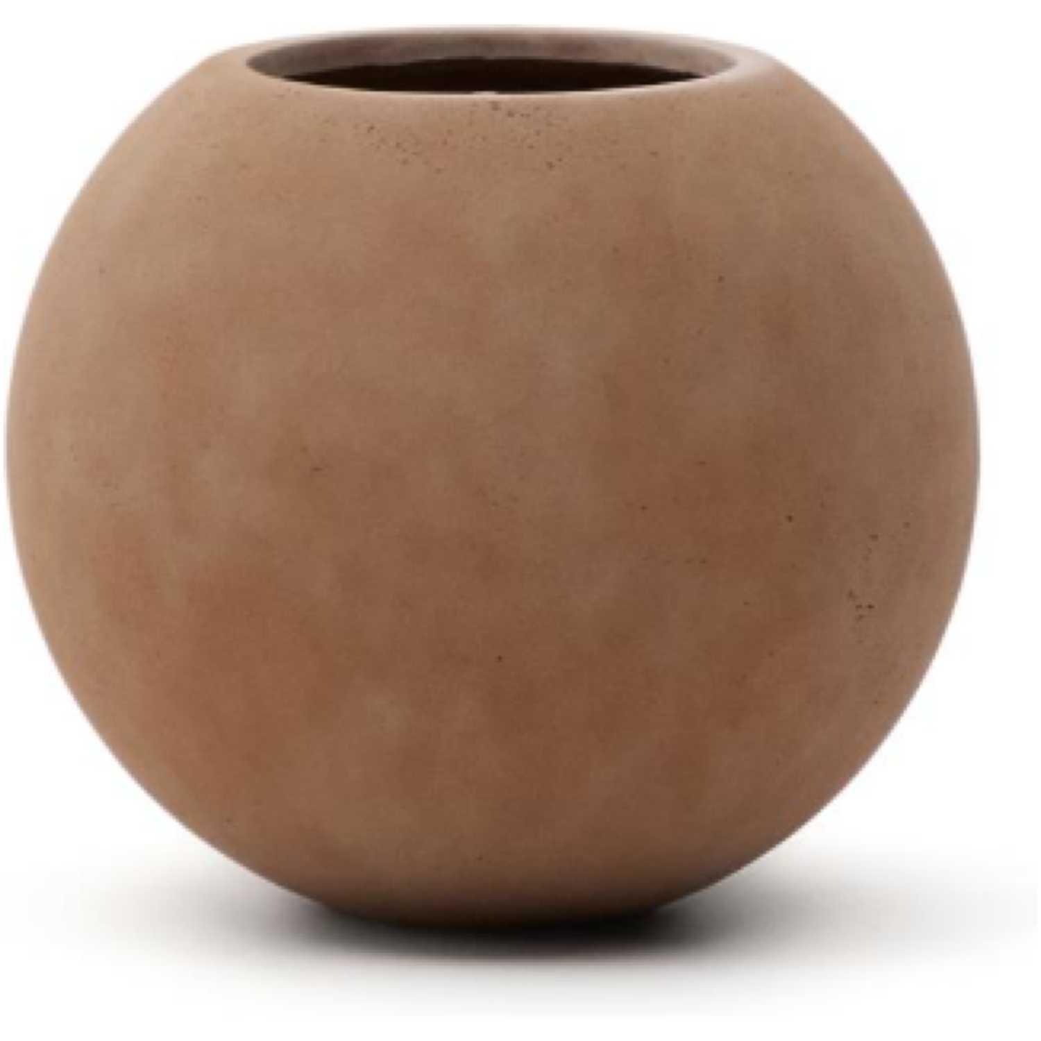 Blumentopf rund Solna in Zementoptik aus Terrakotta 51x51