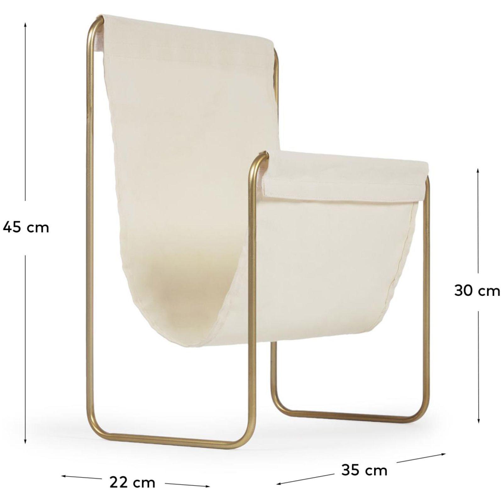 Zeitungsständer Siana beige und goldfarbenes Metall