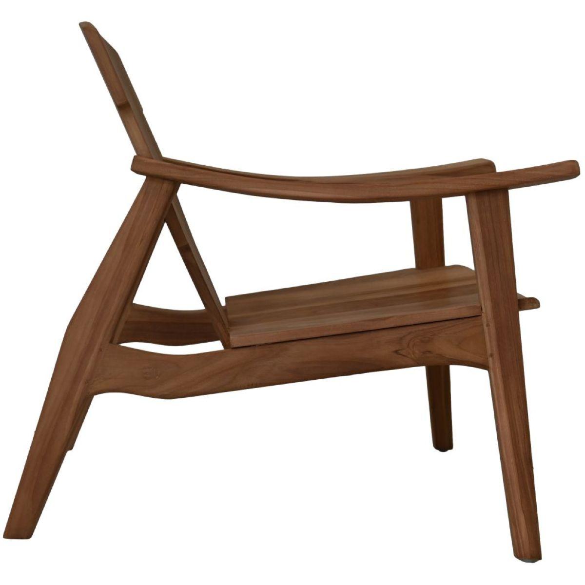 Holzsessel mit Armlehne aus Teakholz natur