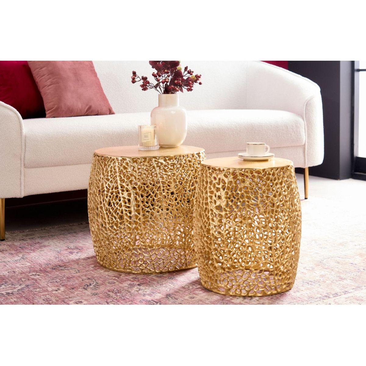 Beistelltisch Abstract Metall gold (2er-Set)