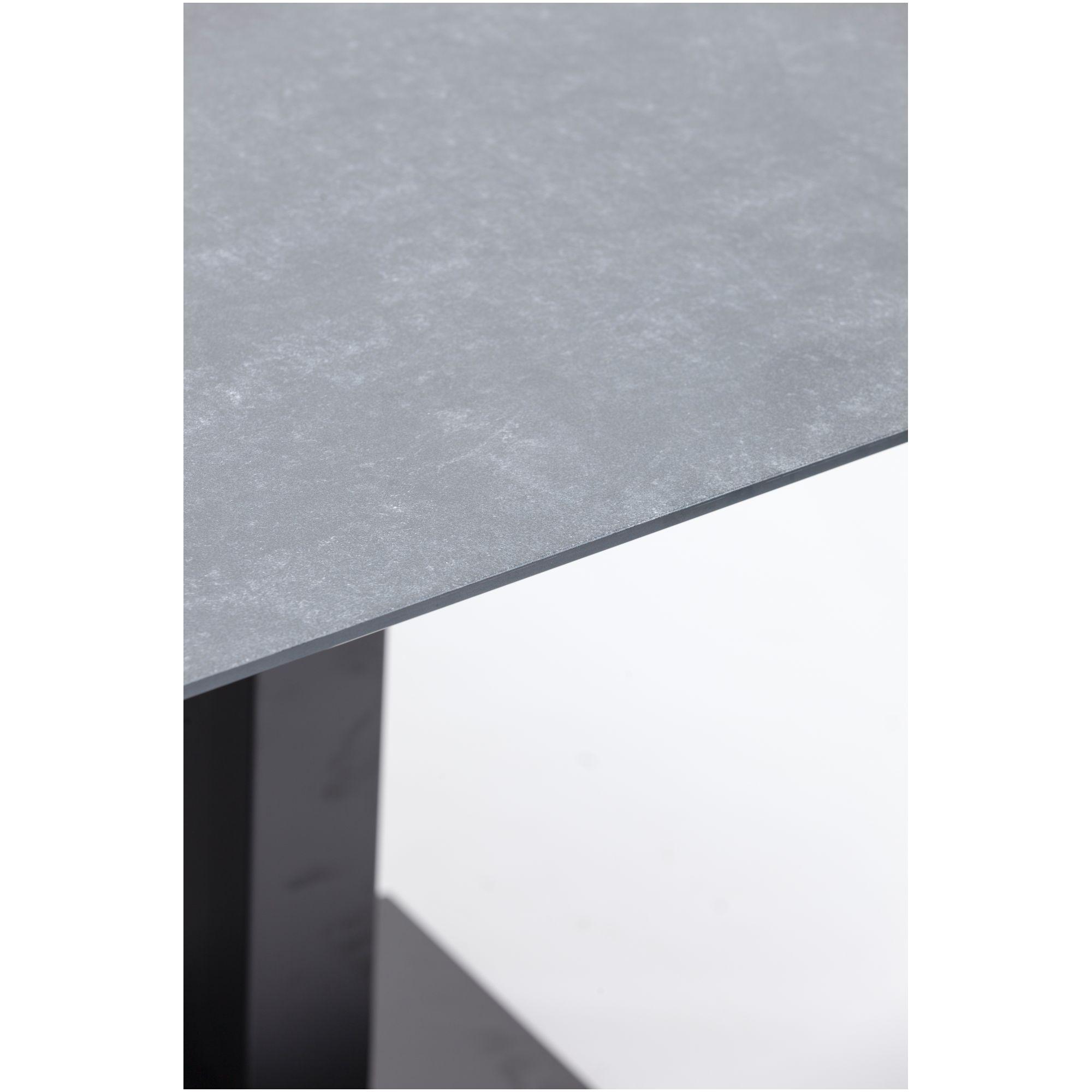 Gartentisch quadratisch Bistro 1 Metall schwarz matt Platte Keramikdekor 80x80