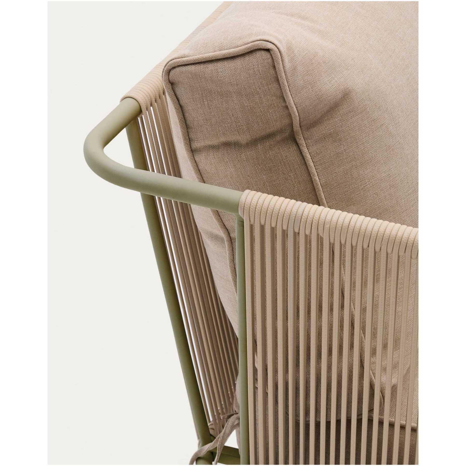 Gartensofa 2-Sitzer-Outdoor Zivia Seil ecru verzinkter Stahl grün 177.5