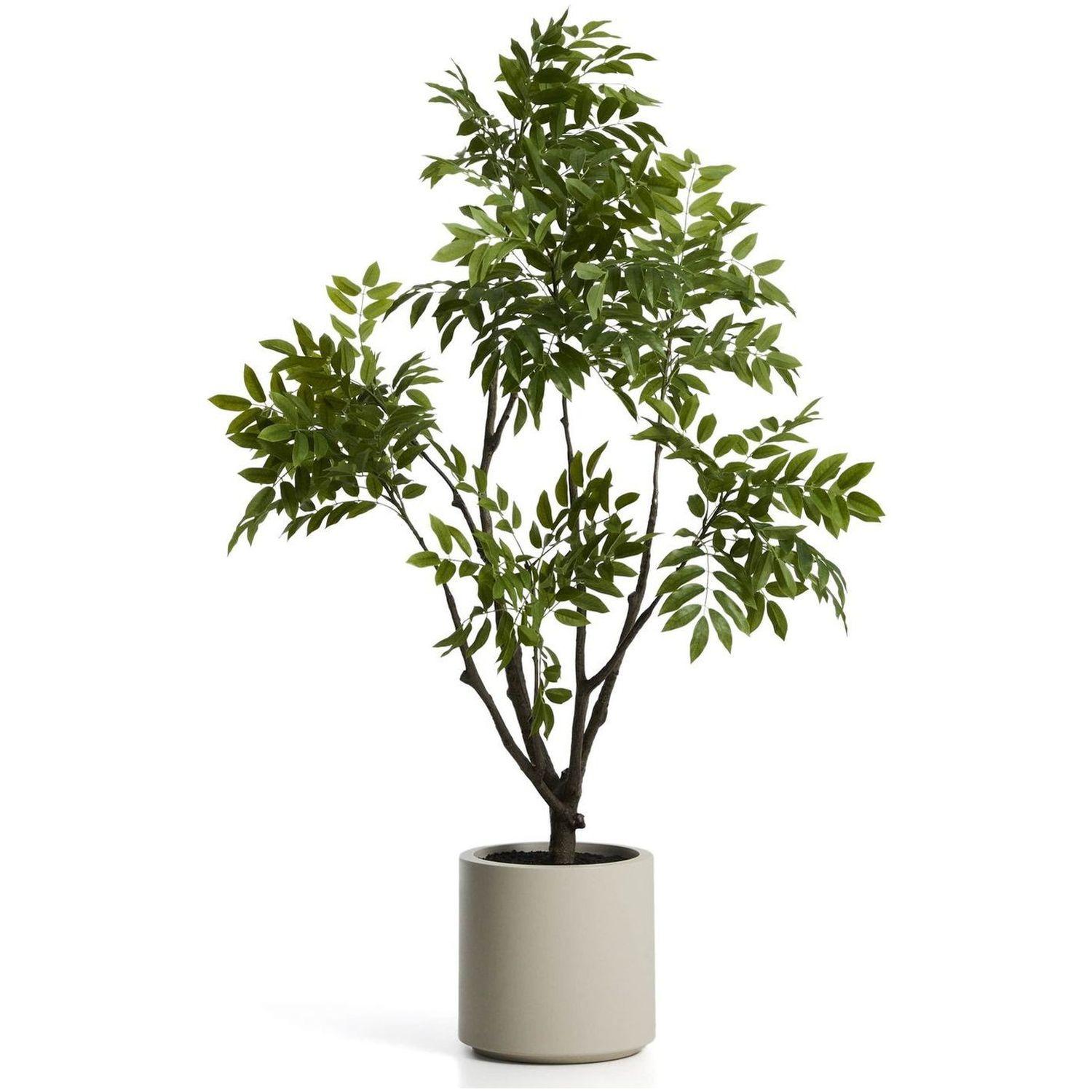 Kunstpflanze künstlicher Essigbaum mit weissem Topf 185