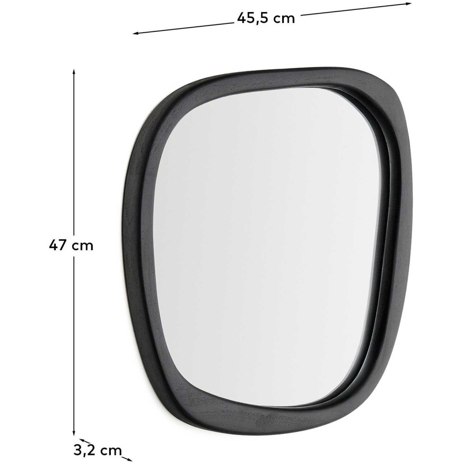 Wandspiegel Alura organisch Teakholz schwarz 45.5x47 FSC 100%