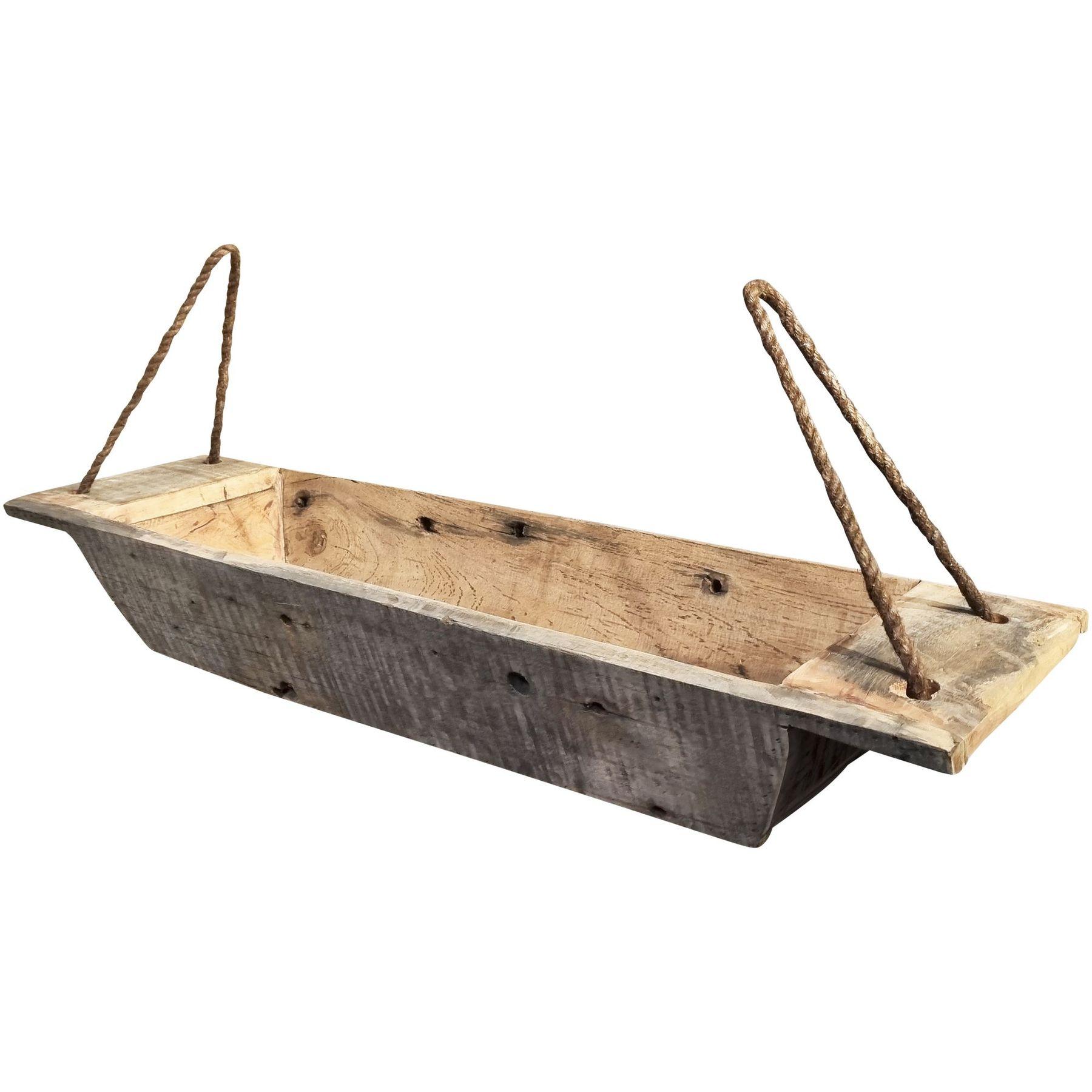 Hängeregal Khaliya recyceltes Teakholz UNIKAT (3er-Set)