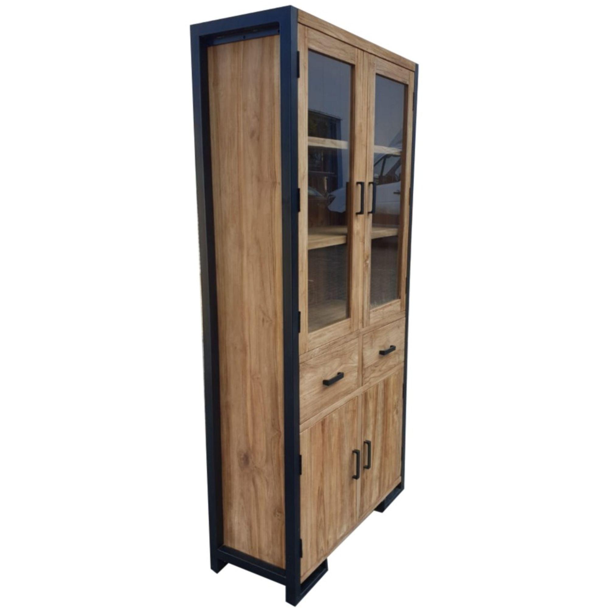 Standvitrine Iron Teak 100x200