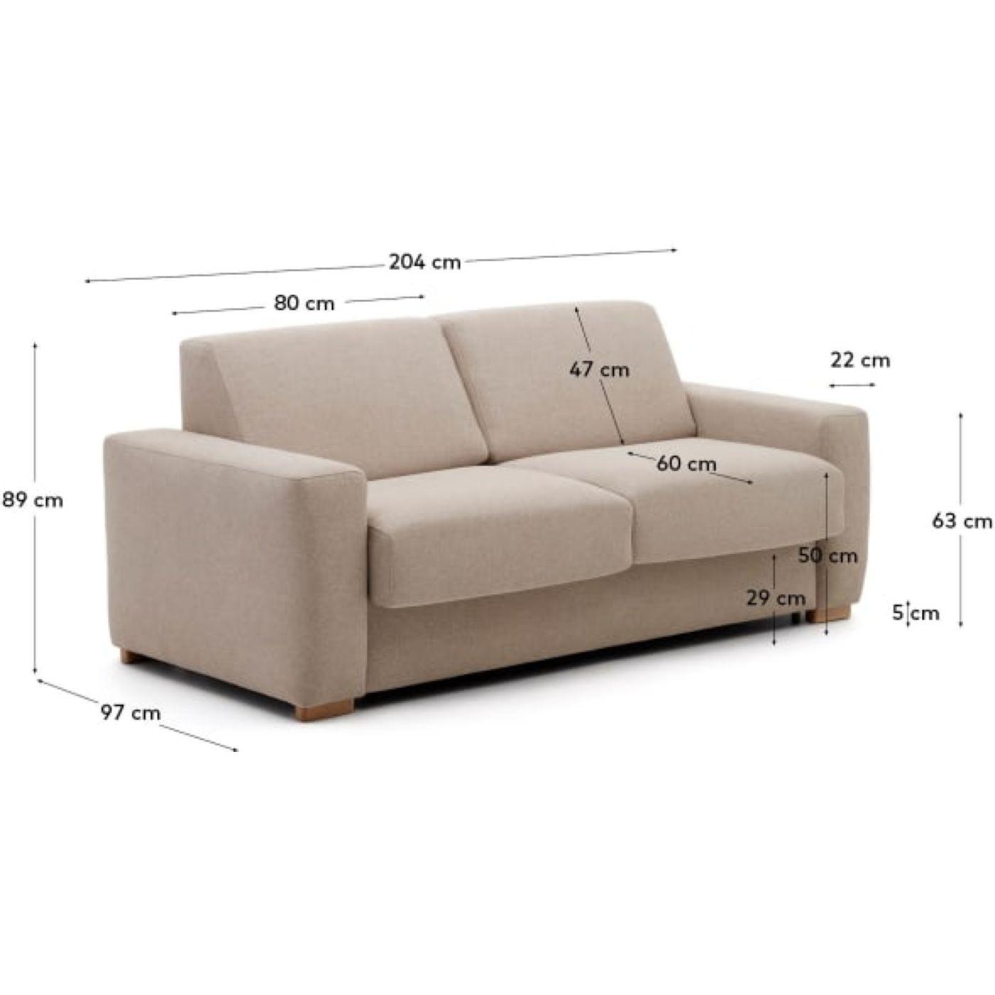 Bettsofa Anley Stoff Beige - Breite: 204cm
