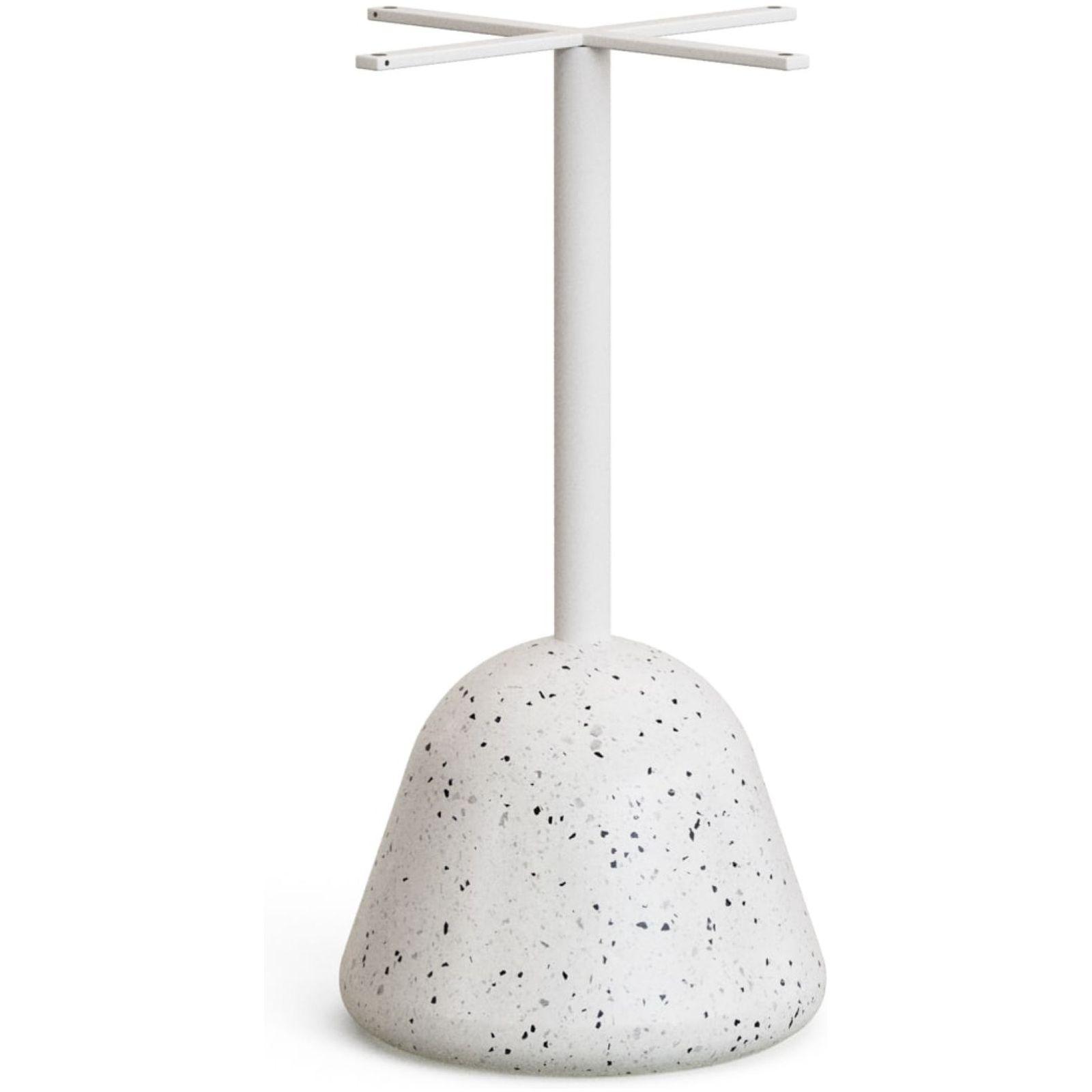 Saura Tisch aus weissem Terrazzo mit weisser Terrazzo-Platte 70x70