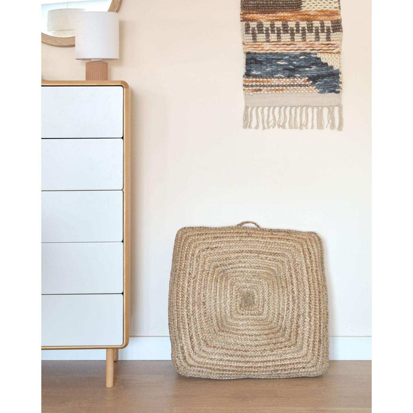 Bodenkissen Abir Jute natur 60x60