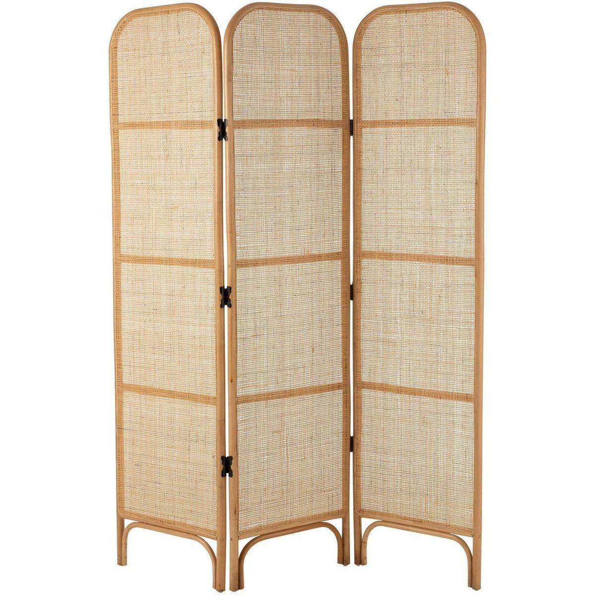 Paravent Raumteiler Rattan Geflecht natur
