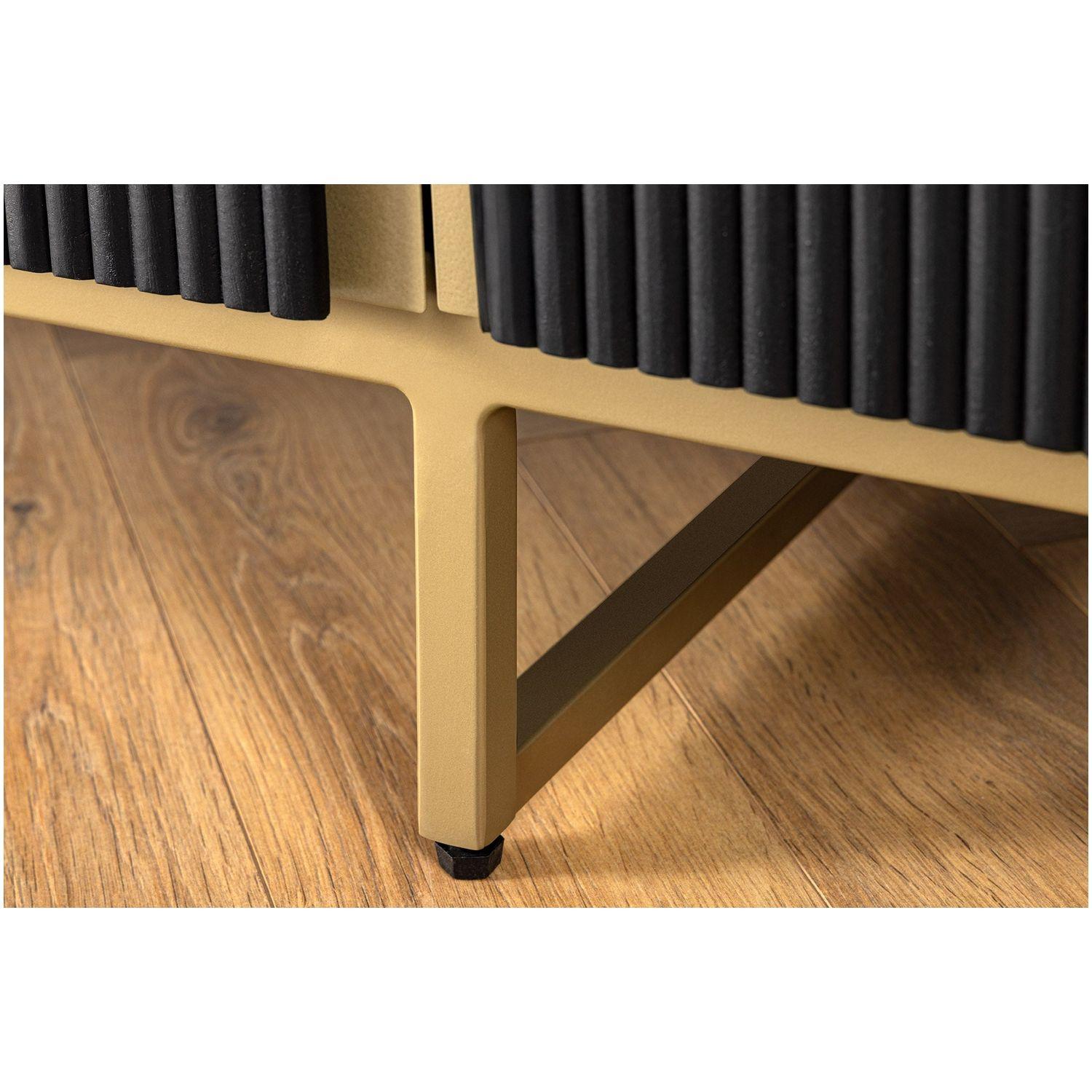 Sideboard abgerundet Cazeno Gold Mangoholz schwarz 160