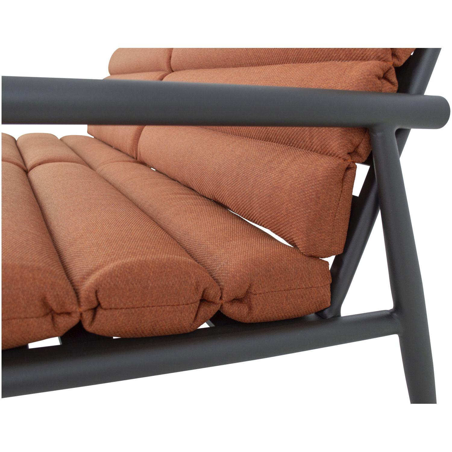 Gartenlounge Charlie Aluminium anthrazit Stoff rot (4-teilig)