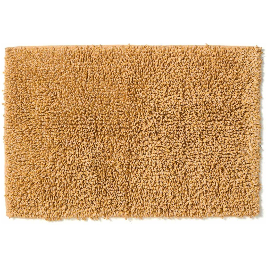 Badezimmermatte Aroia aus senffarbenem Melange-Bouclé 50 x 70 cm