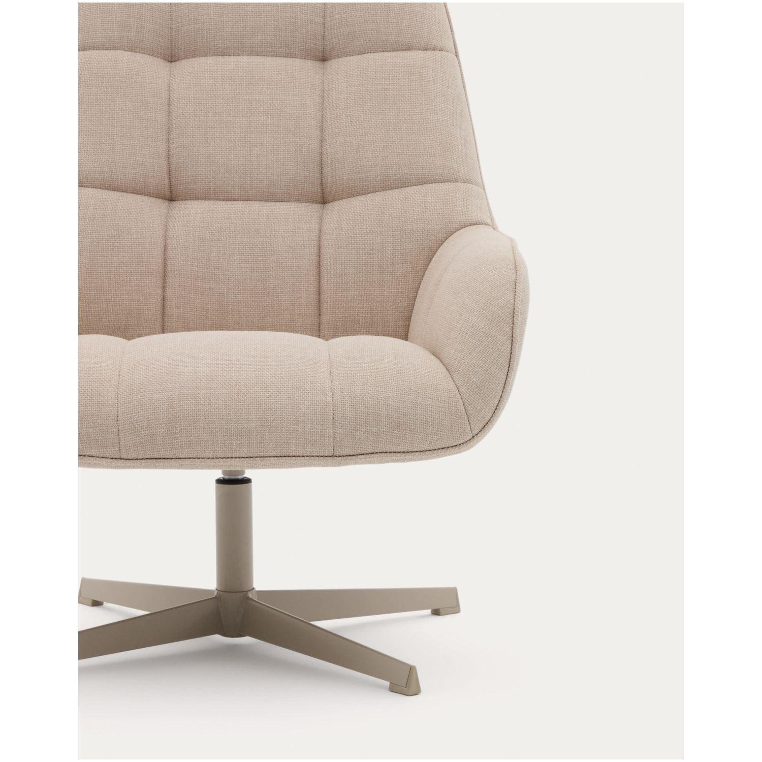 Drehsessel Jaspe beige und Metall mit grauer Oberfläche FSC 100% (drehbar)