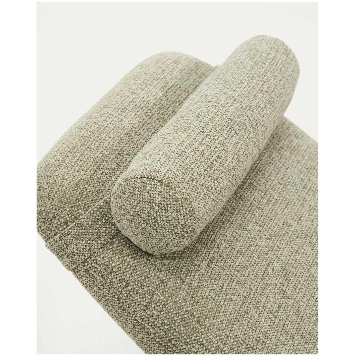 Liege Divan Osla mit grüner Chenille und Beinen aus gebürstetem Edelstahl 175 cm
