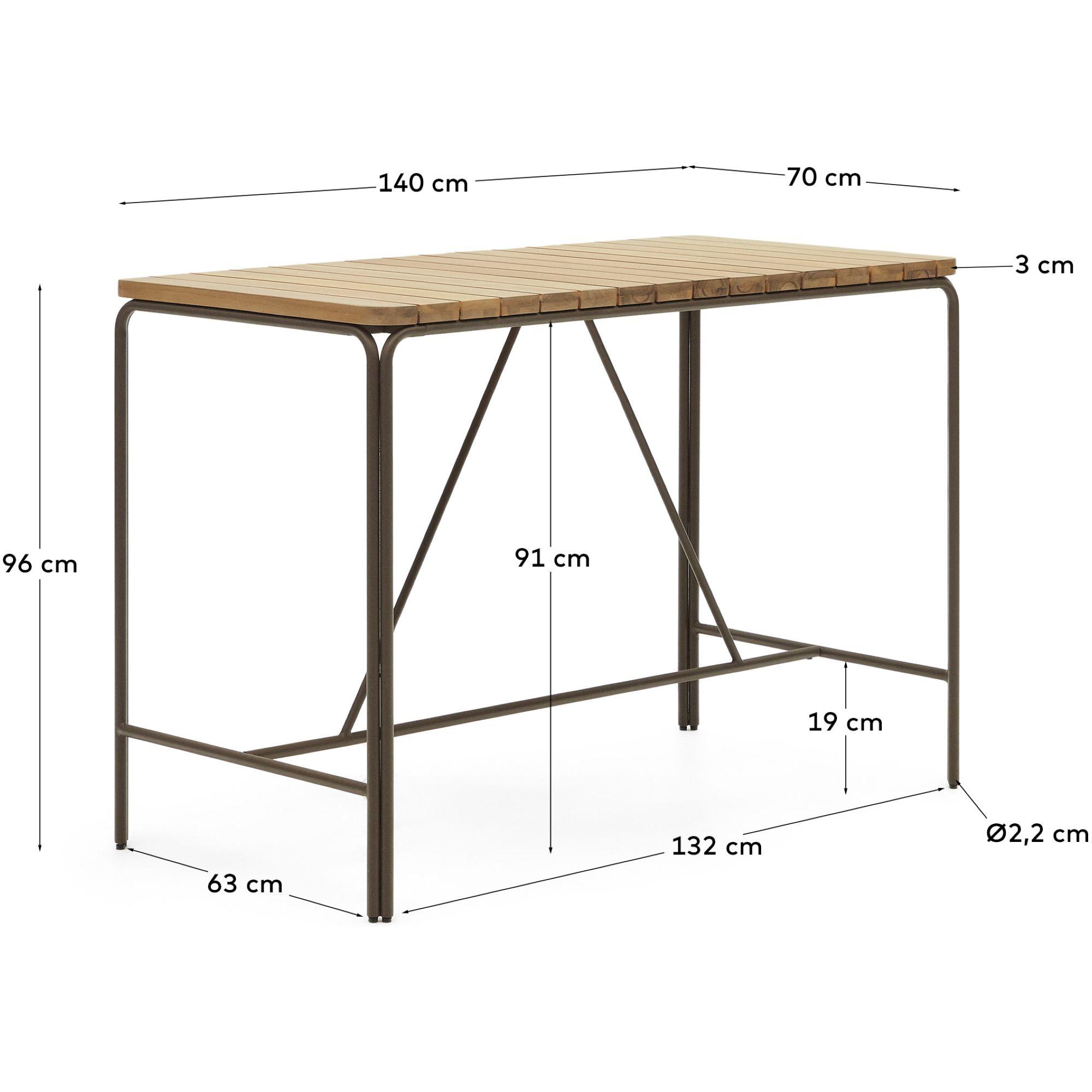 Garten Bartisch Salguer Stahl Akazienholz 140x70
