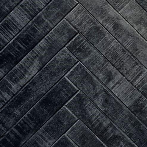 Massivholzschrank Laax Mango schwarz Fischgrät 100x200