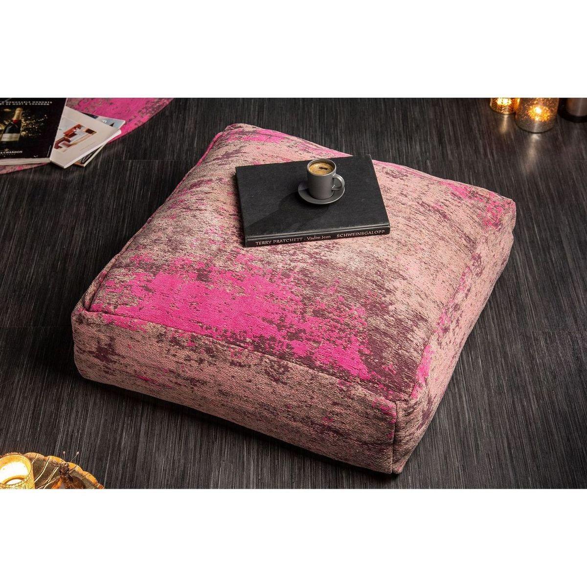 Bodenkissen Vintage 70x70 rot-pink