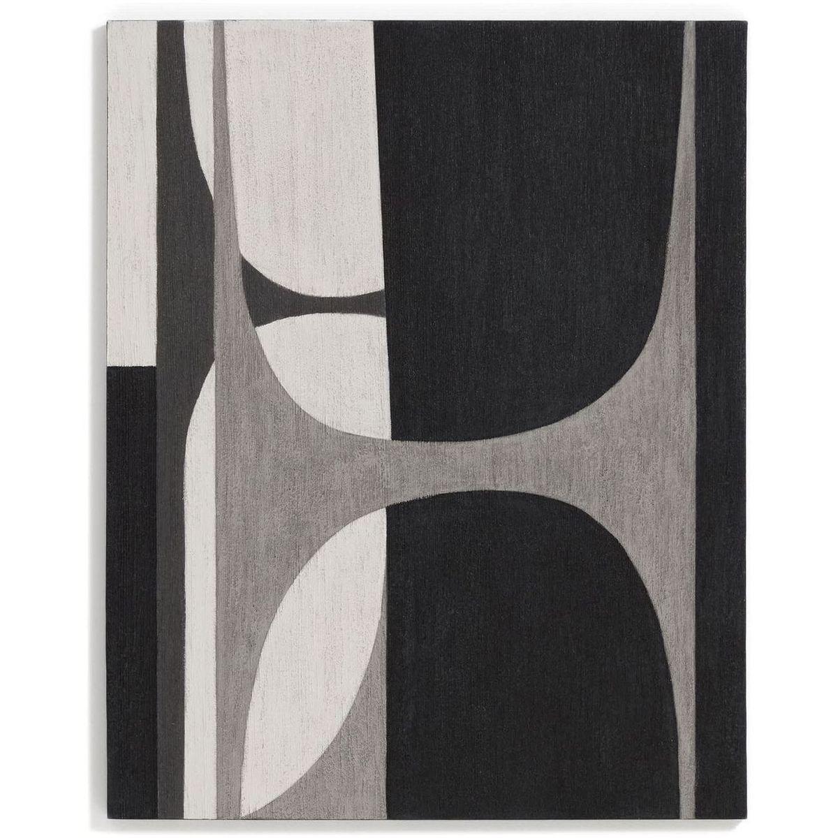 Abstraktes Bild Onure in Schwarz und Weiss 80x100