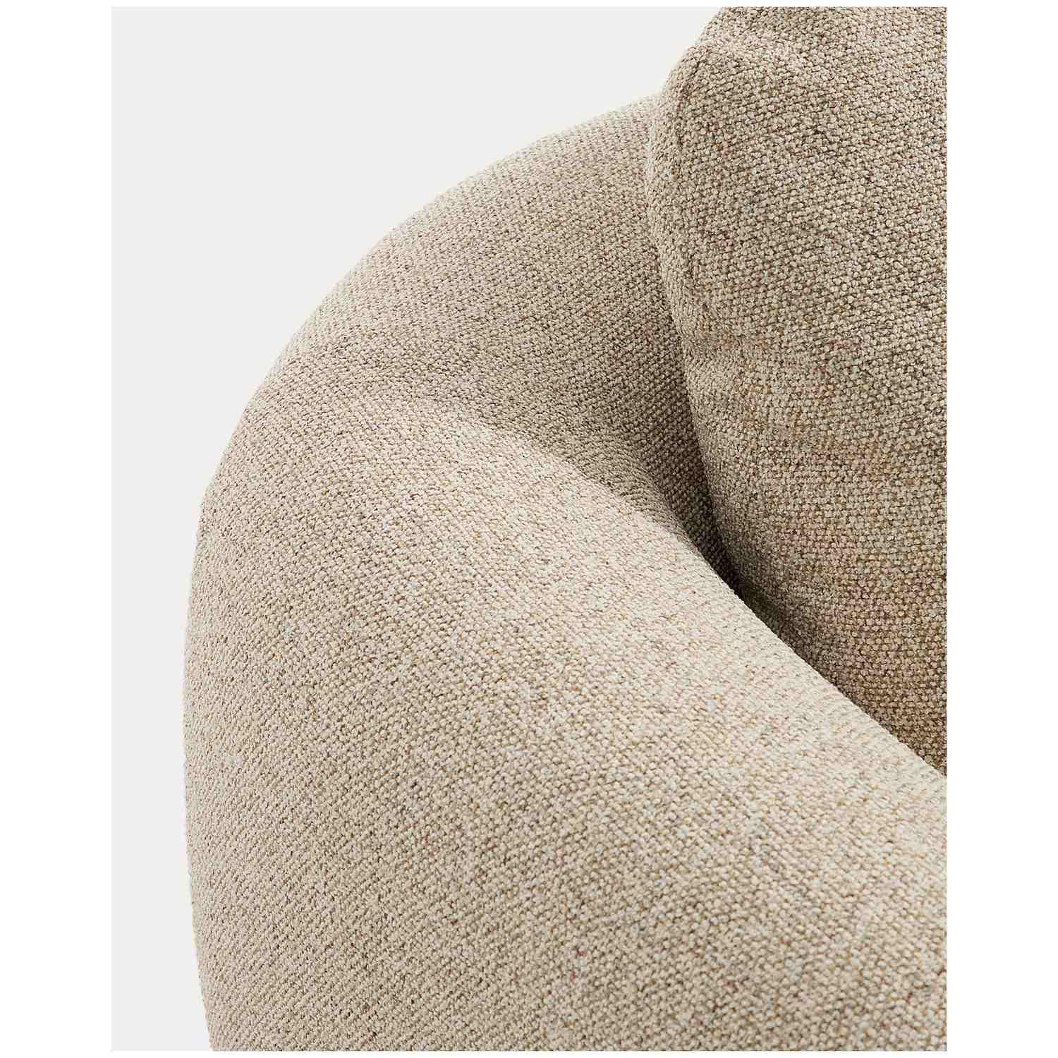 3-Sitzer Sofa Vera mit Chaiselongue links in Beige mit Beinen aus massivem Eschenholz mit Nussbaum-Finish 232x176 FSC Mix Credit