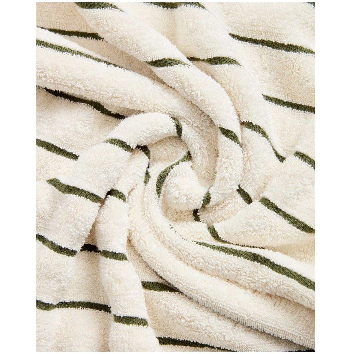 Handtuch Dorane aus 100 % Baumwolle mit grünen Streifen 50 x 90 cm