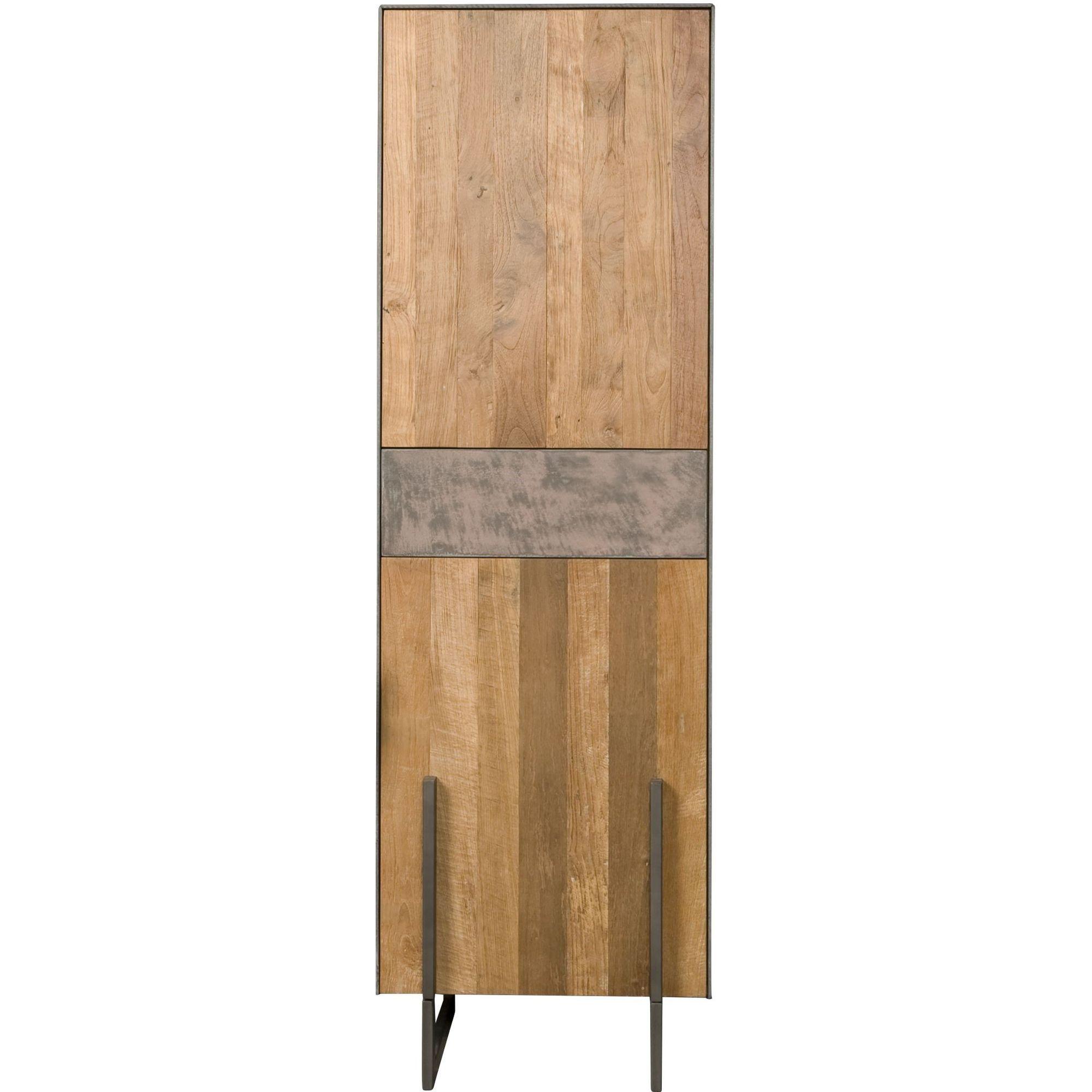 Massivholzschrank Rita 57x182 Teakholz links