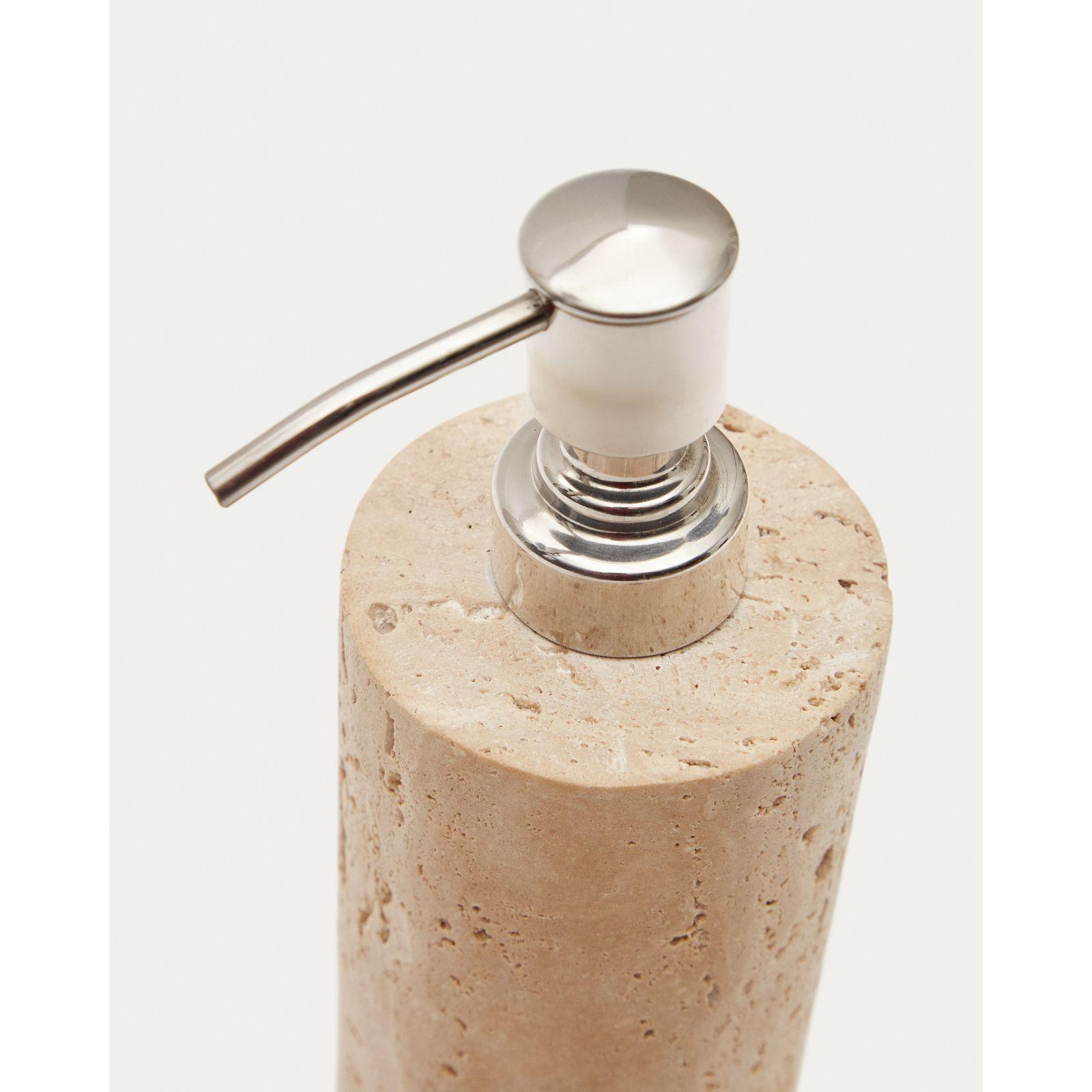 Macre Seifenspender aus Travertin in Beige