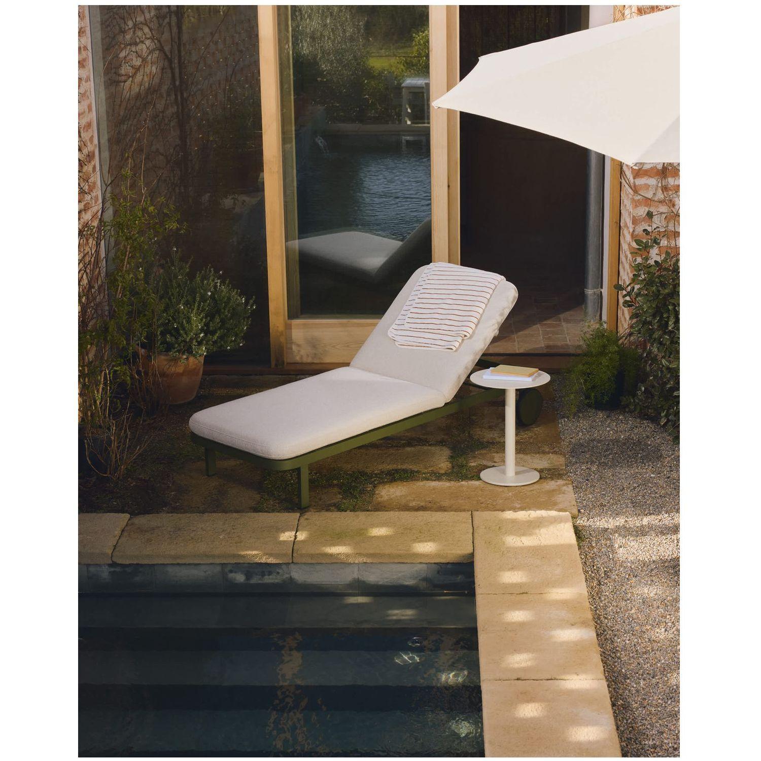 Garten Beistelltisch rund Asinara Aluminium beige 40x40