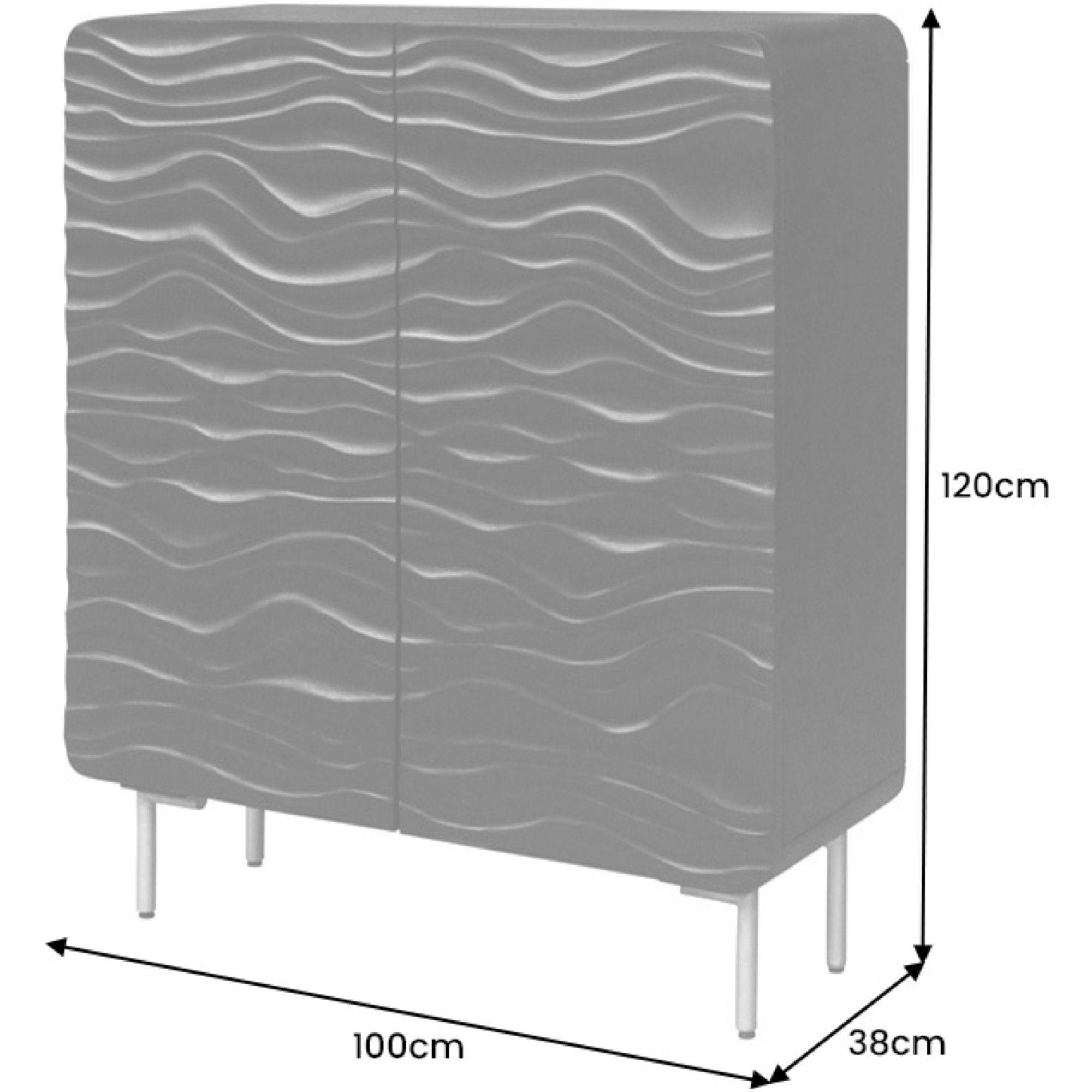 Highboard Hochkommode Wave Mangoholz schwarz 100x120