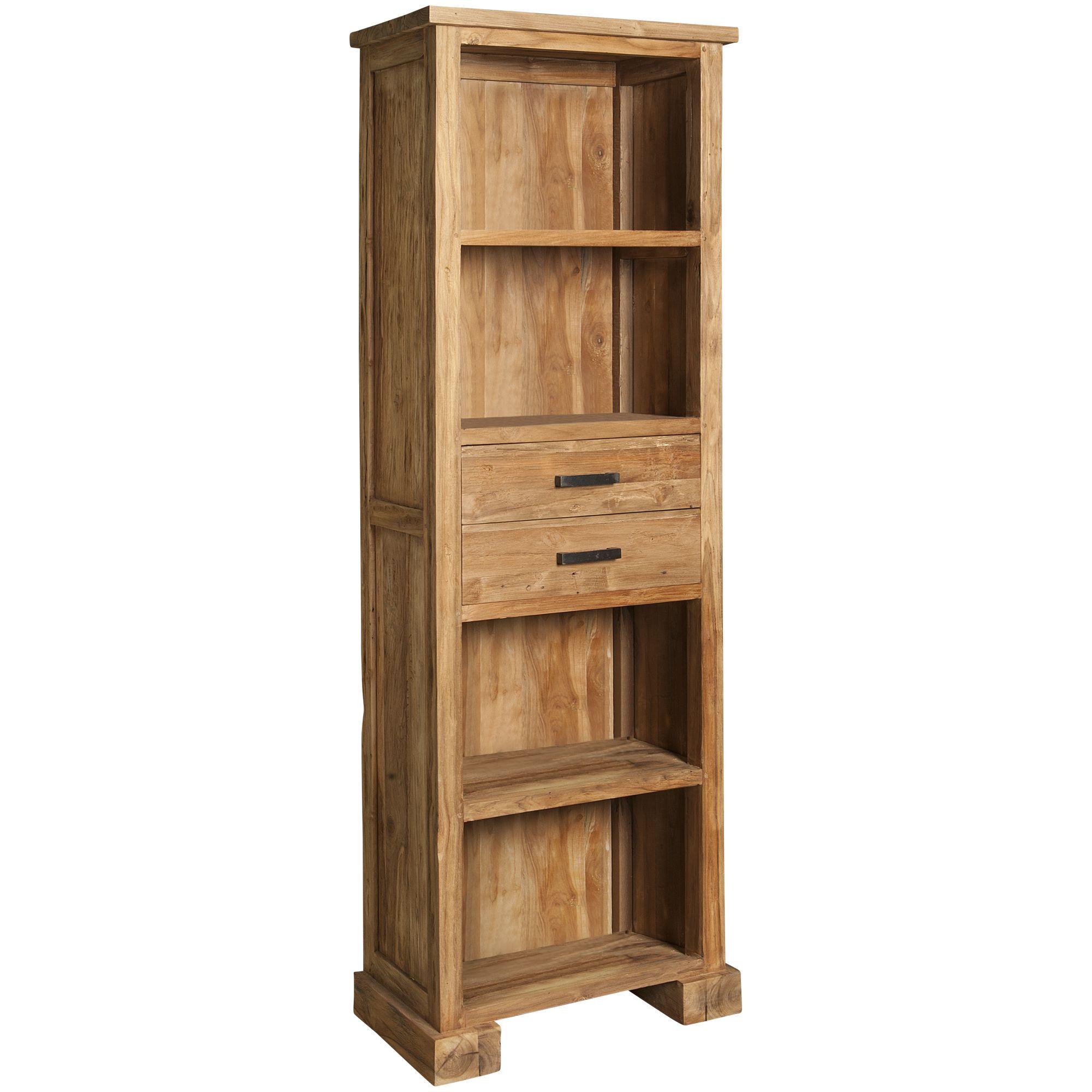 Bücherregal Francesco 65x190 recyceltes Teakholz