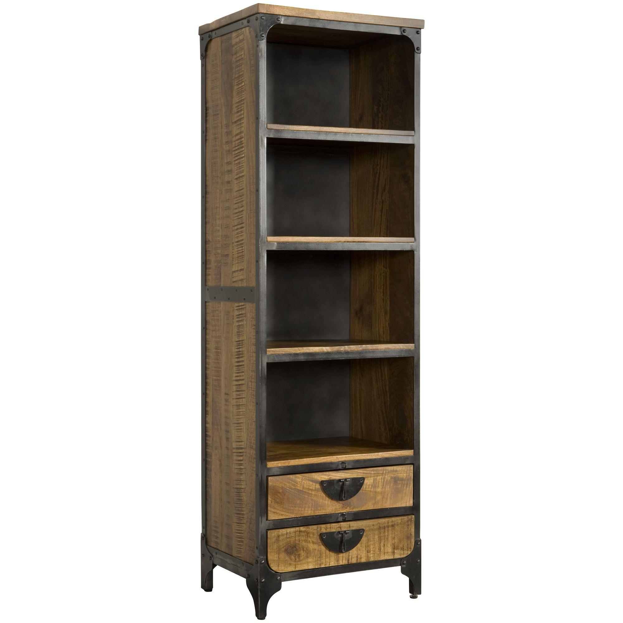 Bücherregal Castle 60x190 Mangoholz Metall
