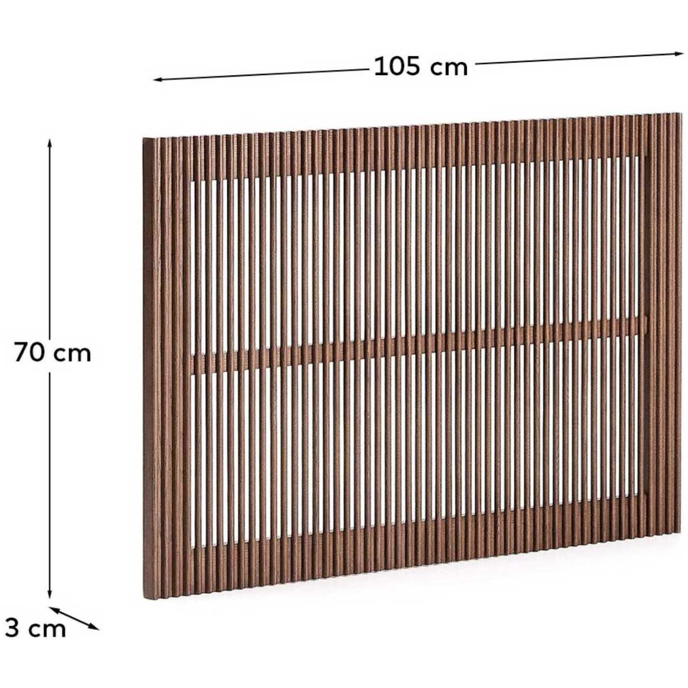 Bettkopfteil Beyla aus massivem Eschenholz mit nussbaumfarbenem Finish für 90cm Betten FSC 100%
