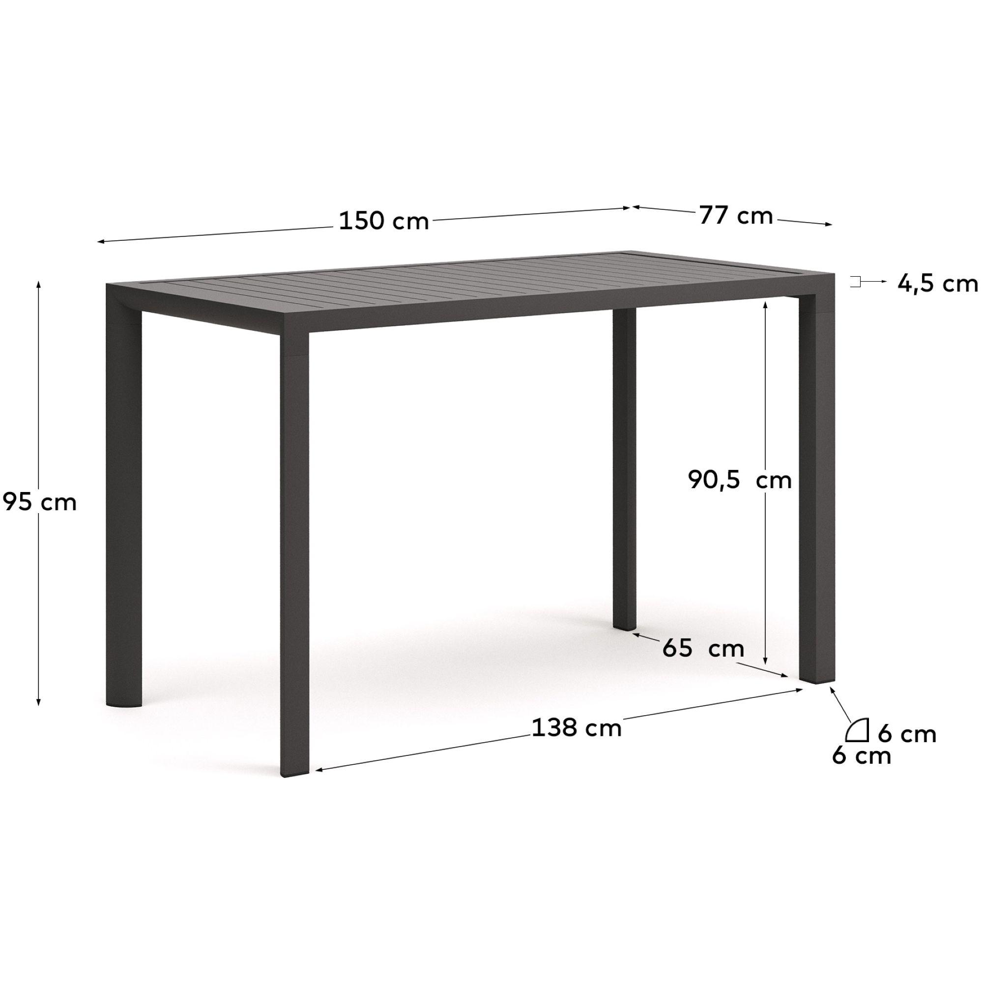 Garten Bartisch Culip Aluminium grau 150x77