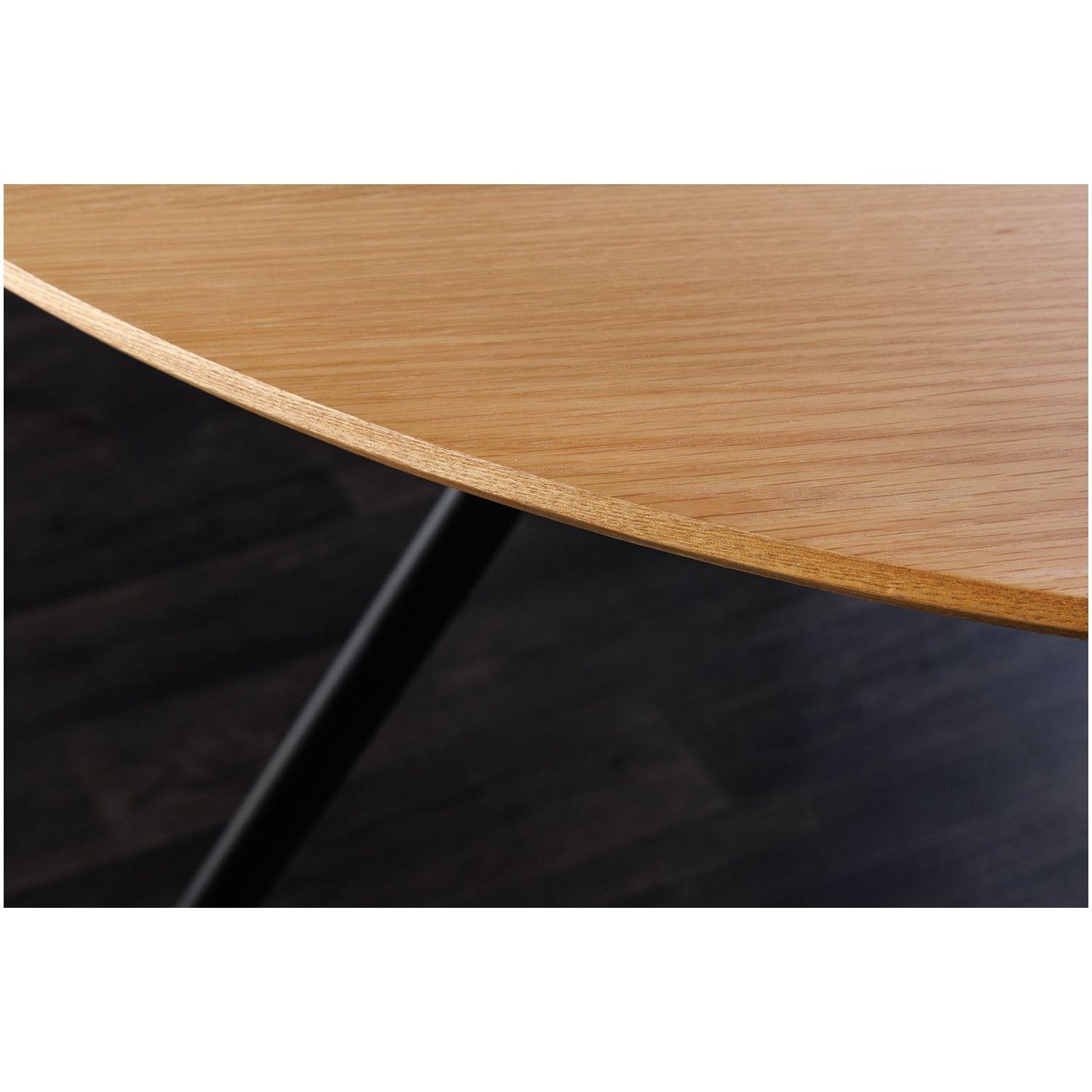Esstisch Barcelona Studio Eichenoptik natur Metall schwarz 120x120
