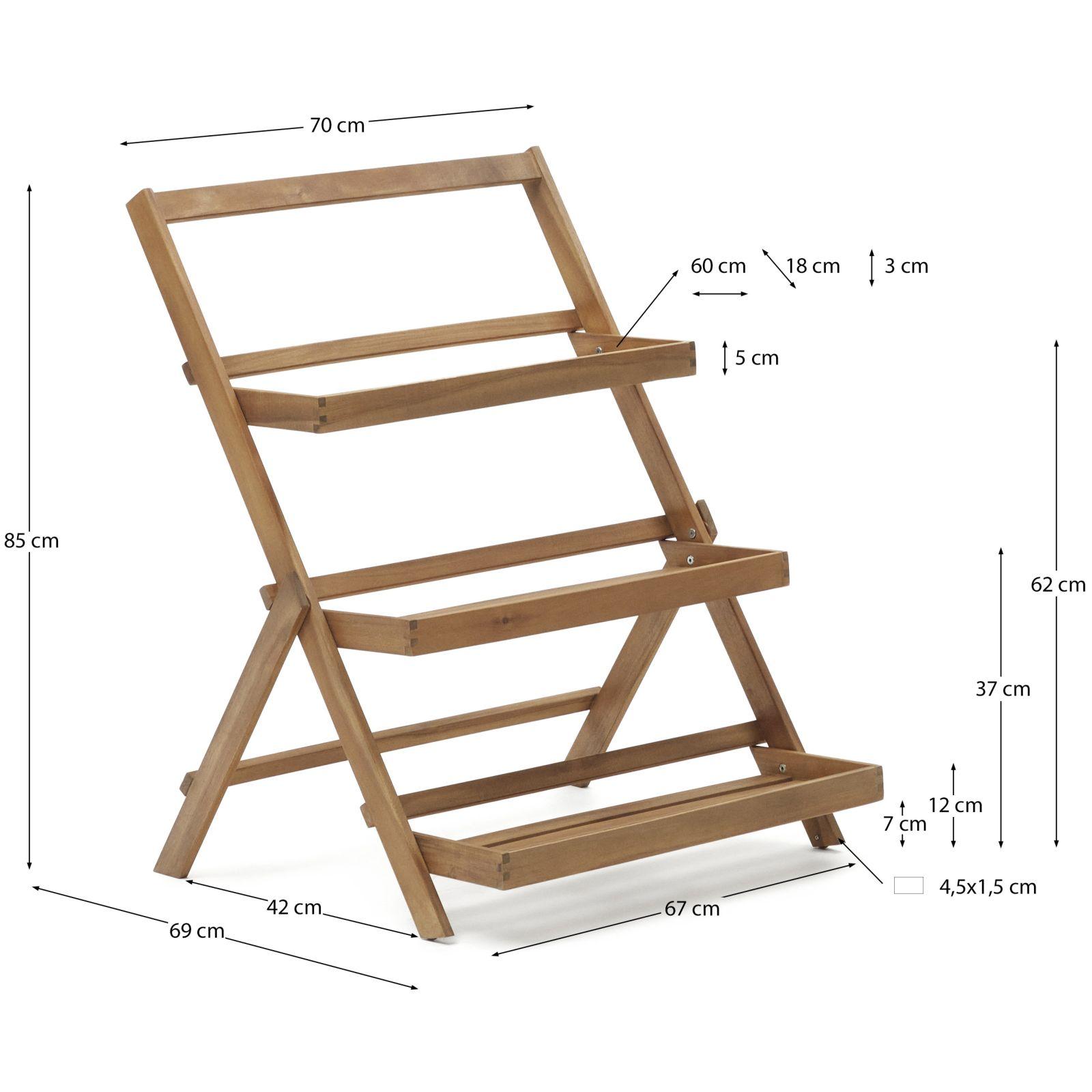 Gartenregal Victora Outdoor Akazienholz massiv 70x85