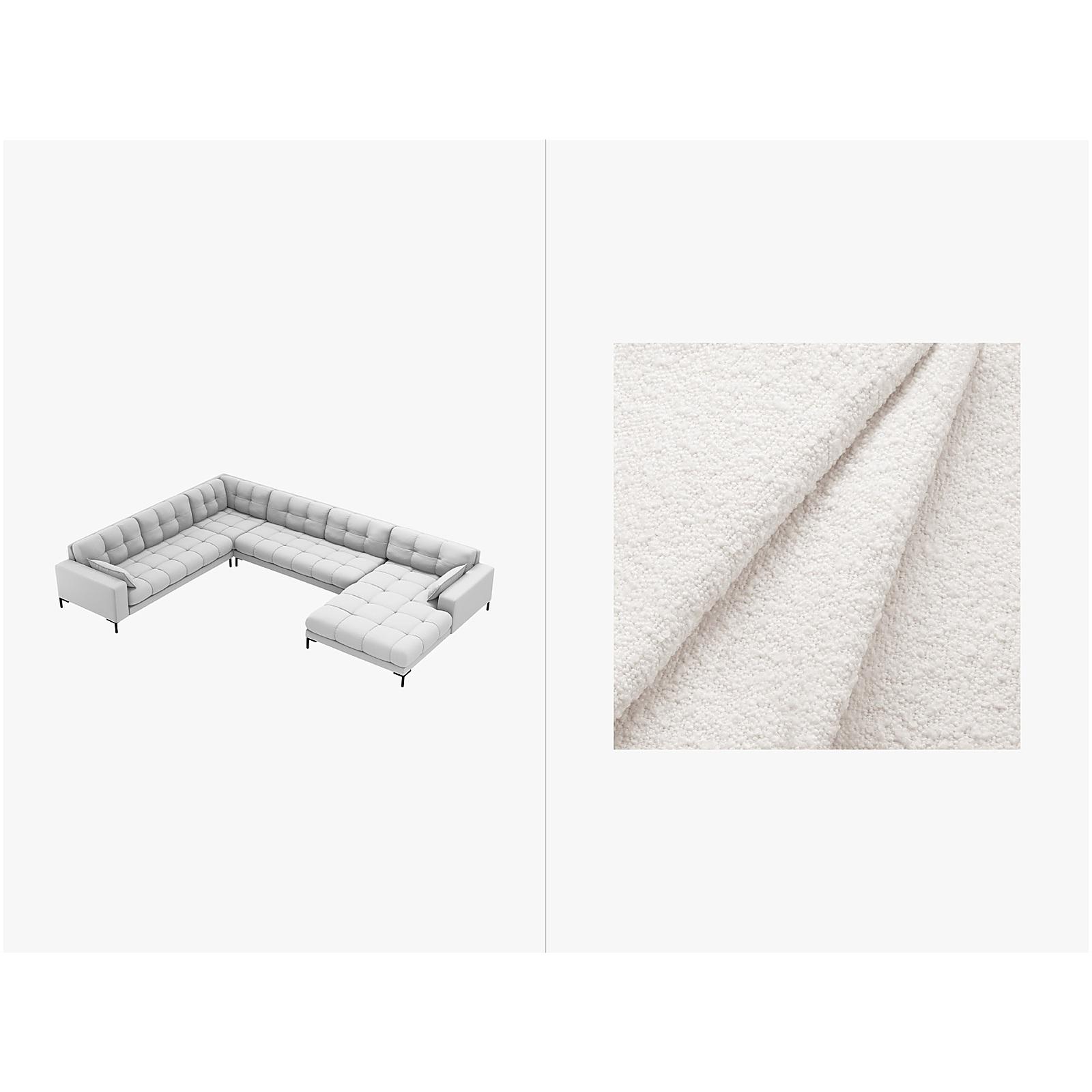 Wohnlandschaft U-Sofa Mamaia 327x256x75 - Ausrichtung: links - Bezug: Boucle (Baloo), White