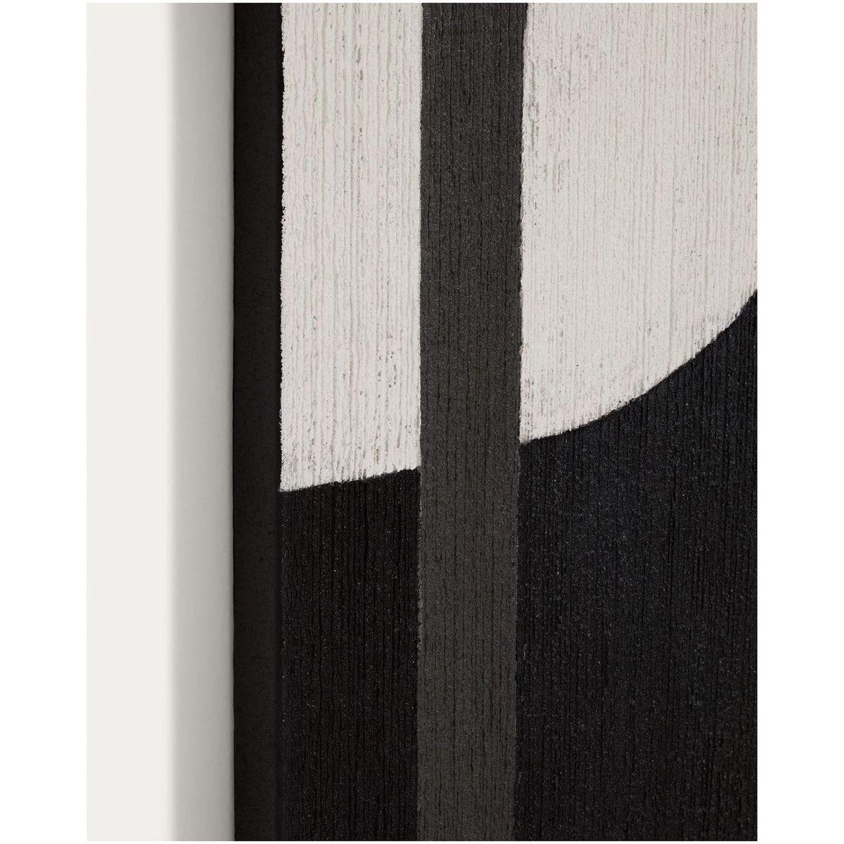 Abstraktes Bild Onure in Schwarz und Weiss 120x200