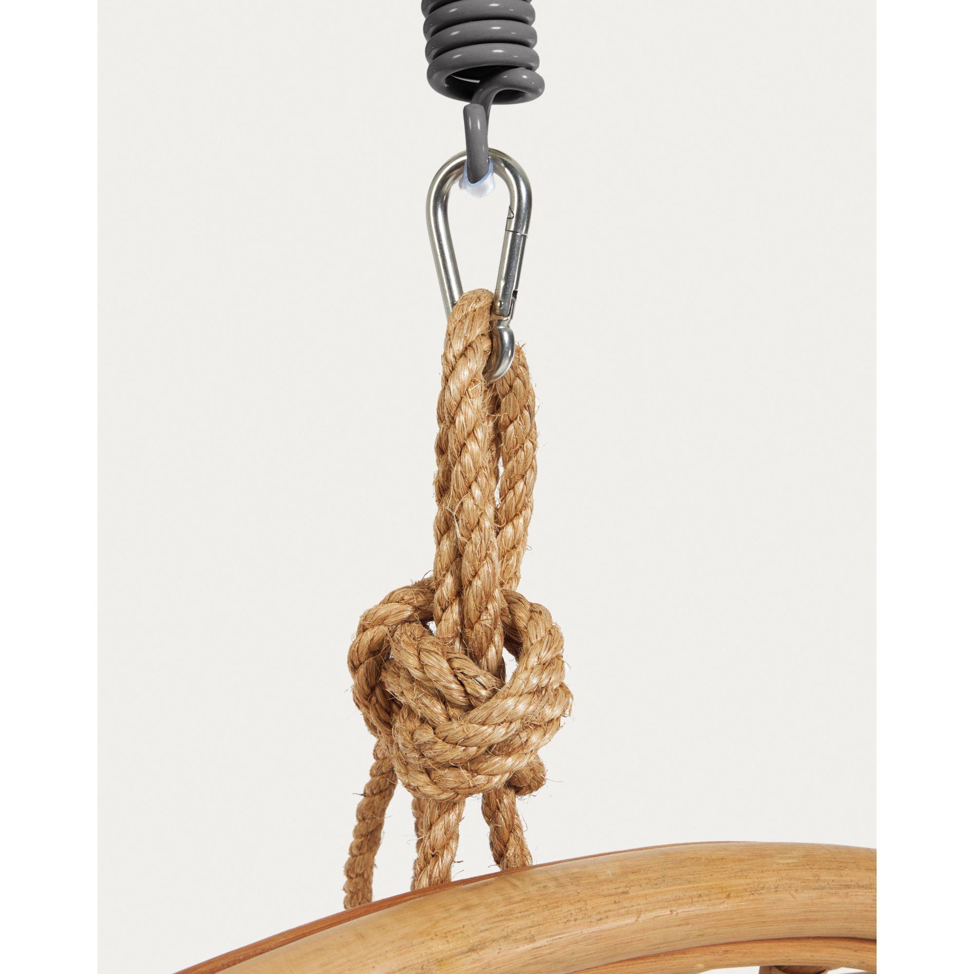 Hängesessel Natur Rattan Bali Fuss dunkelgrau