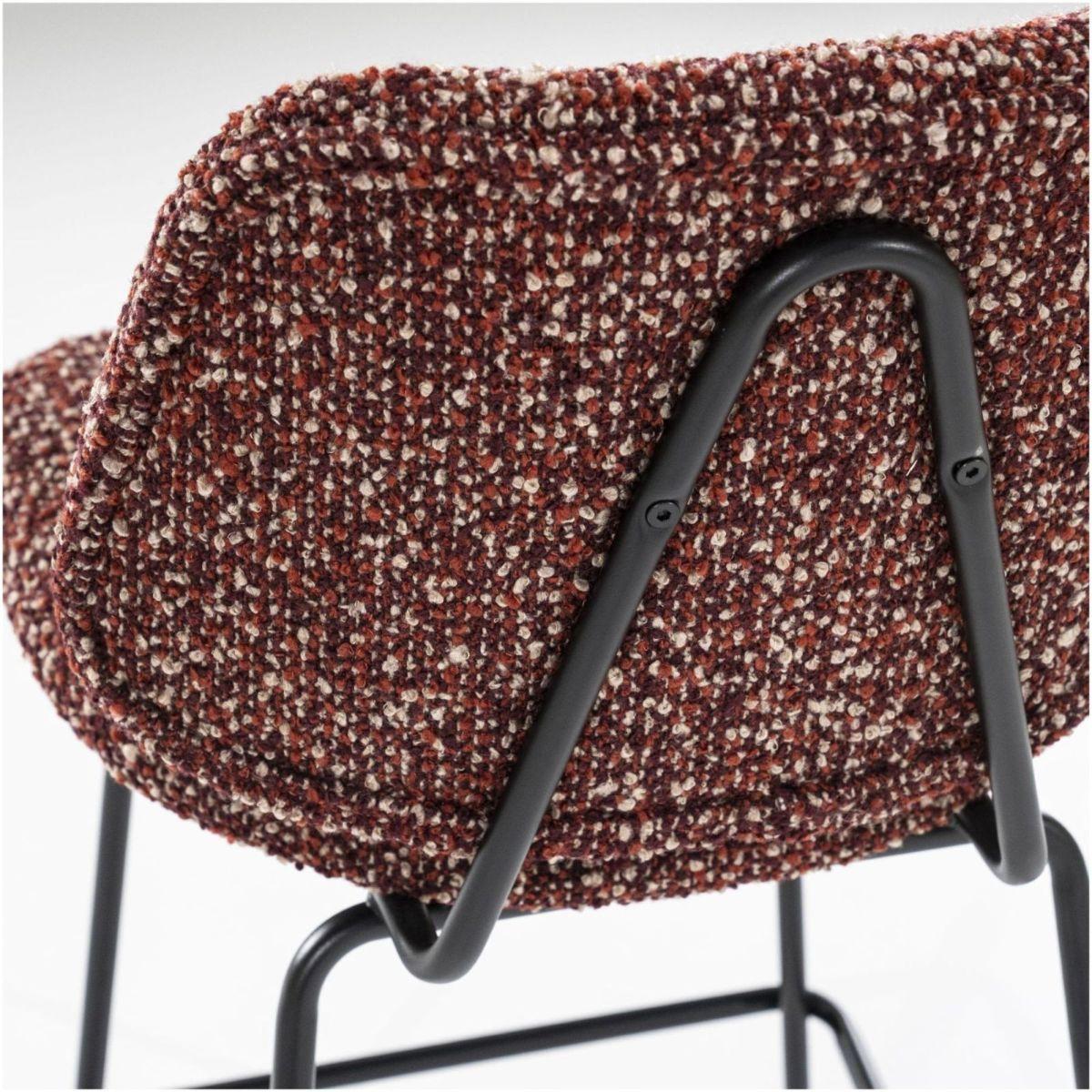 Barhocker Bella Bouclé Stoff rot Sitzhöhe 66