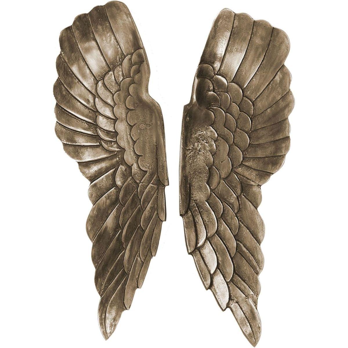 Wanddeko Angel Wings Engelsflügel antik silber bronze