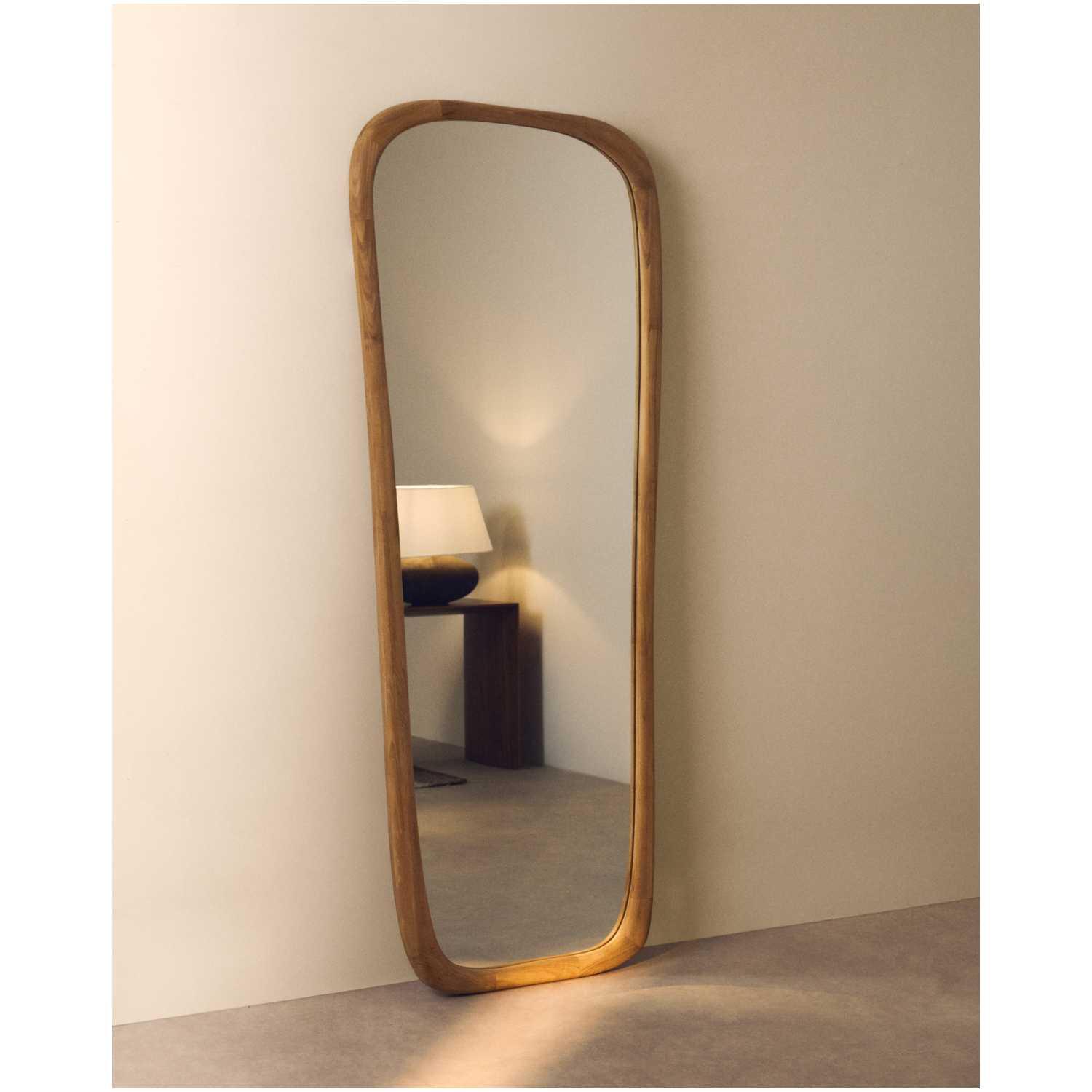 Wandspiegel Alura organisch Teakholz natur 61x158 FSC 100%