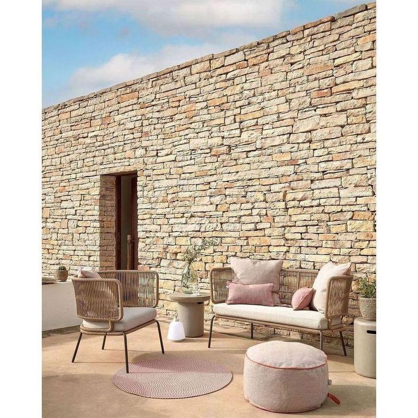 Gartensessel Aluminium Seil beige